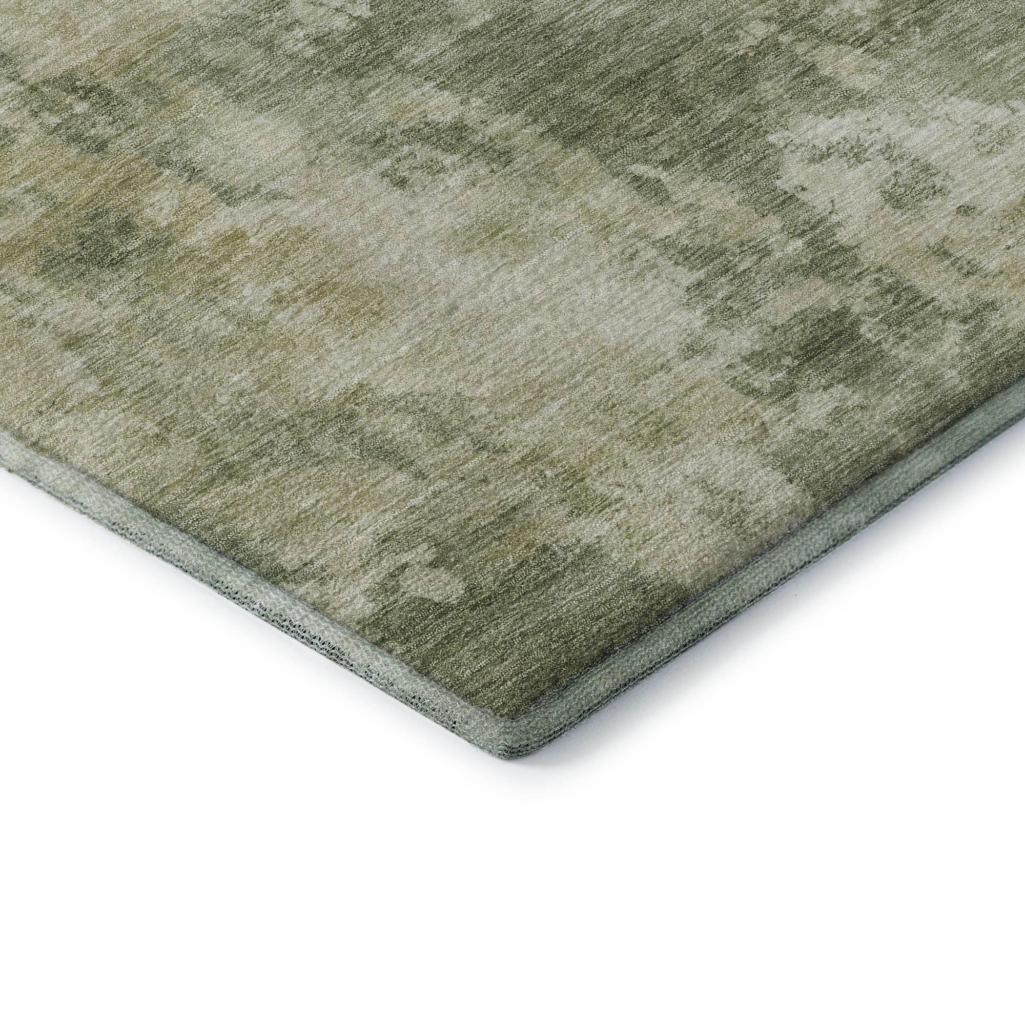 Seoul Machine Washable Transitional Sage Green Rug 1'8" x 2'6" #shape_Rectangle