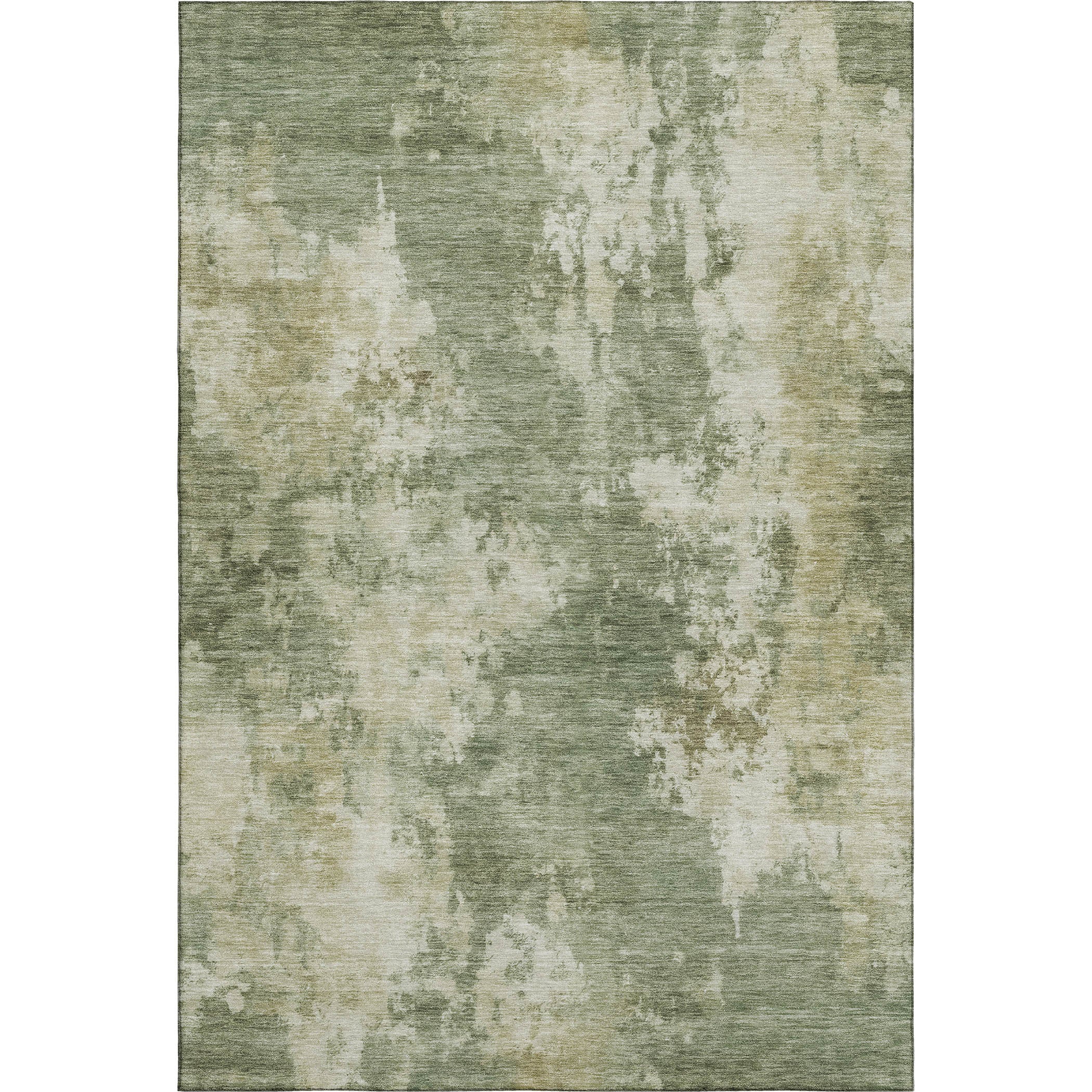 Seoul Machine Washable Transitional Sage Green Rug 2'6" x 3'10" #shape_Rectangle