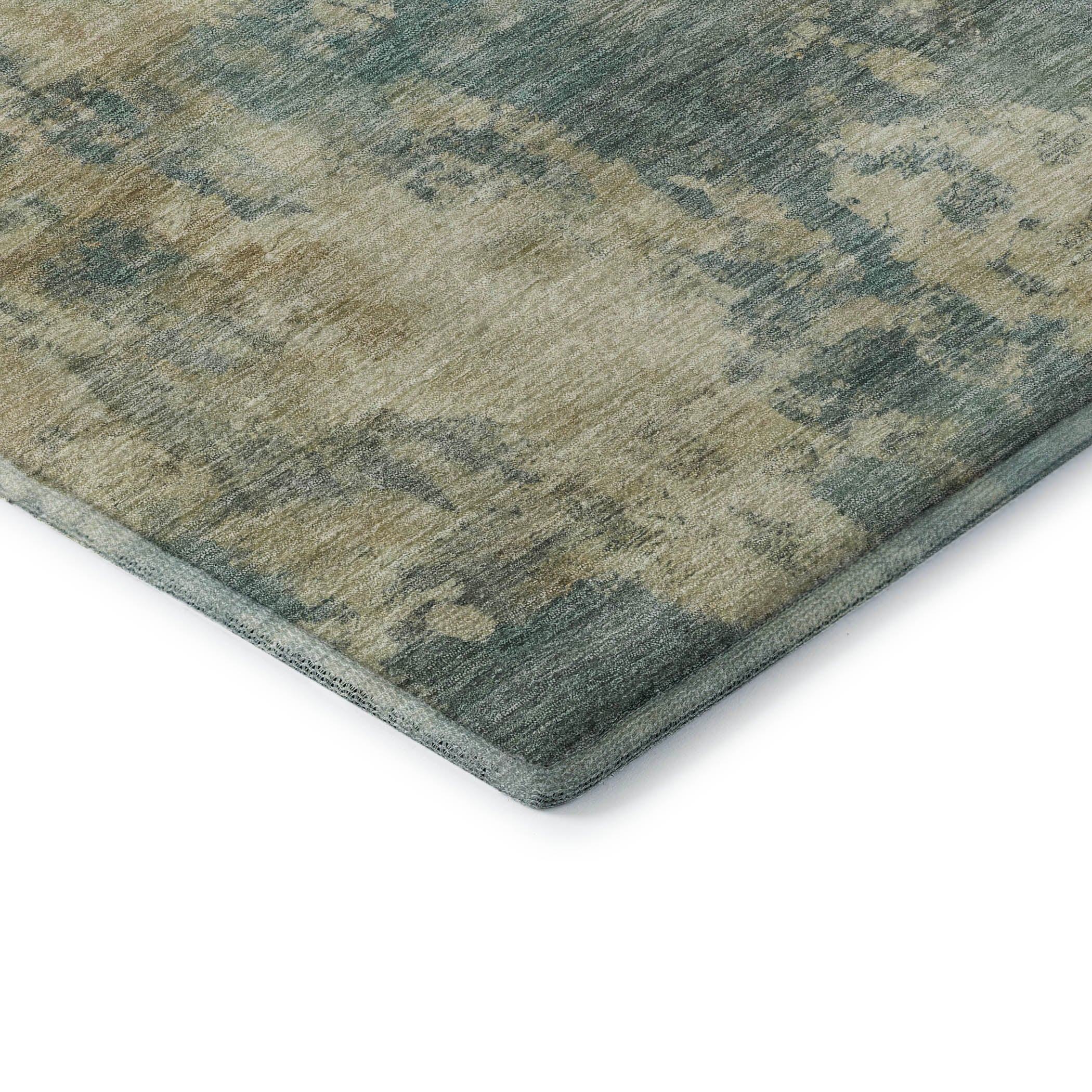 Seoul Machine Washable Transitional Teal Rug 1'8" x 2'6" #shape_Rectangle