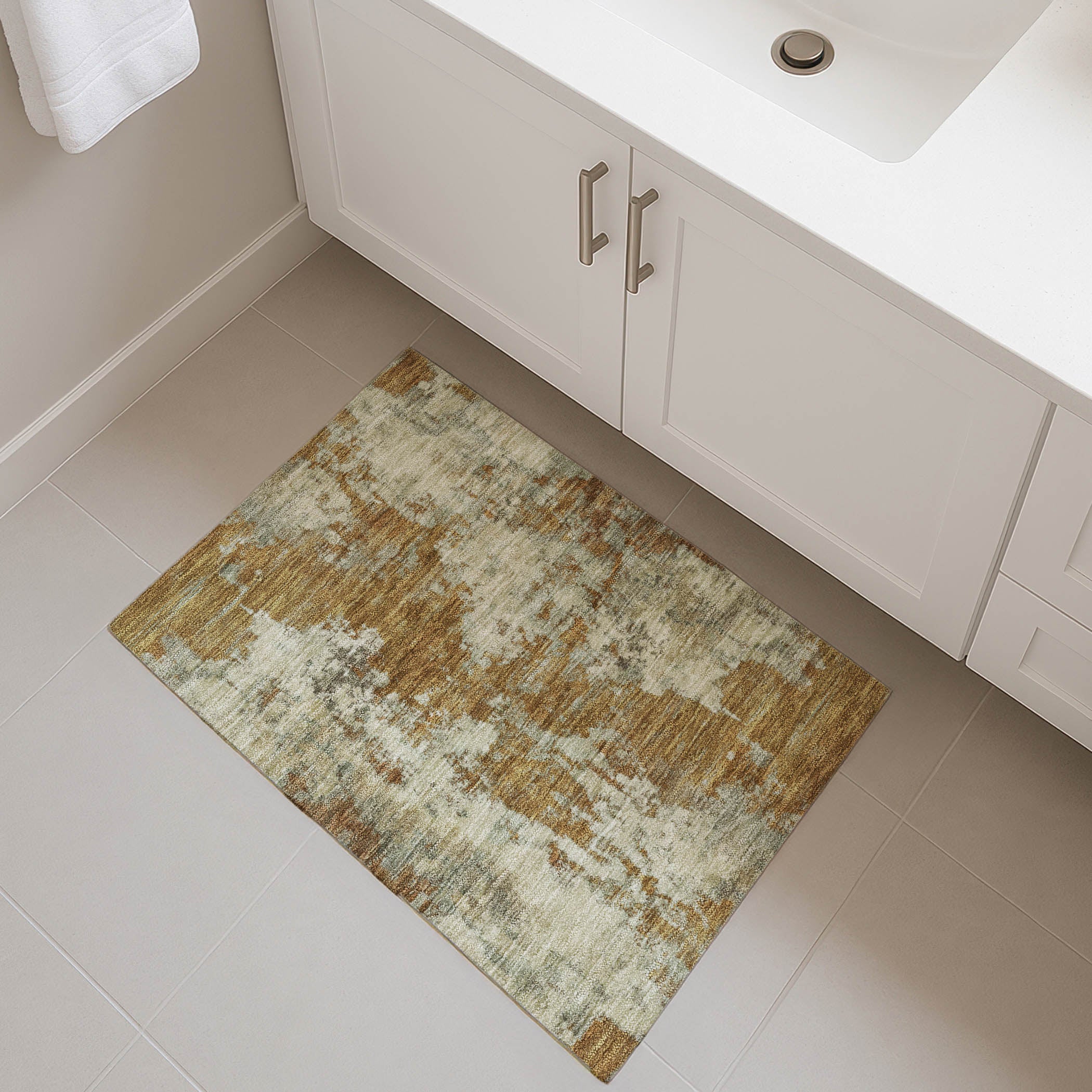 Seoul Machine Washable Transitional Terracotta Orange Rug 1'8" x 2'6" #shape_Rectangle