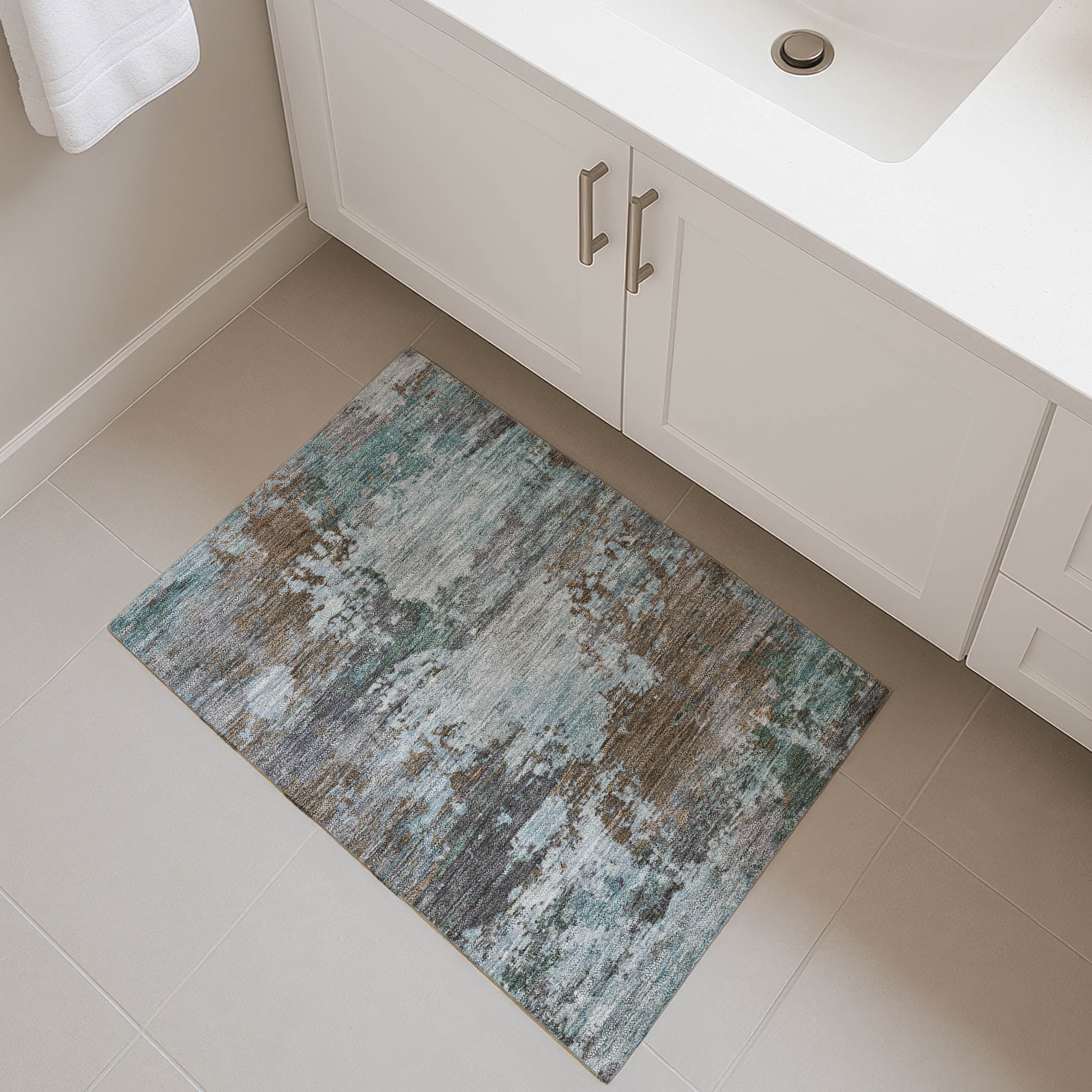 Bangkok Machine Washable Transitional Brown Rug 1'8" x 2'6" #shape_Rectangle