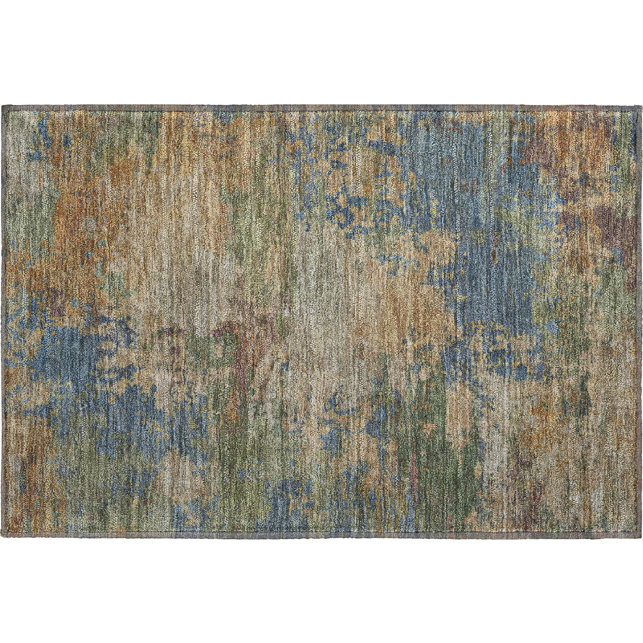 Bangkok Machine Washable Transitional Denim Blue Rug 1'8" x 2'6" #shape_Rectangle