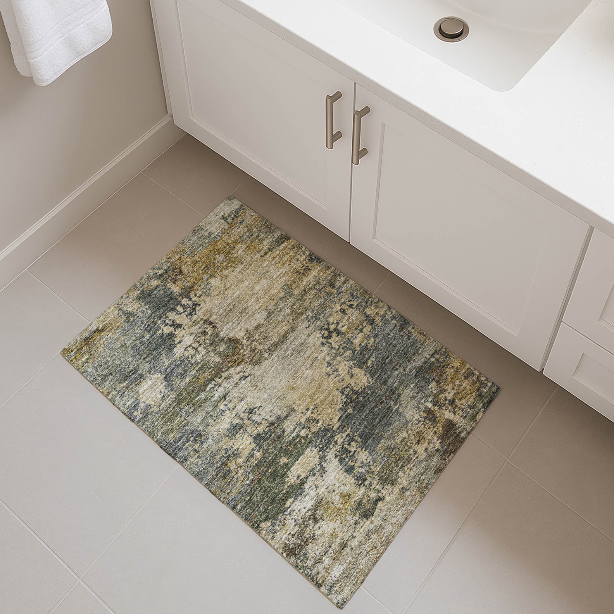 Bangkok Machine Washable Transitional Gray Rug 1'8" x 2'6" #shape_Rectangle