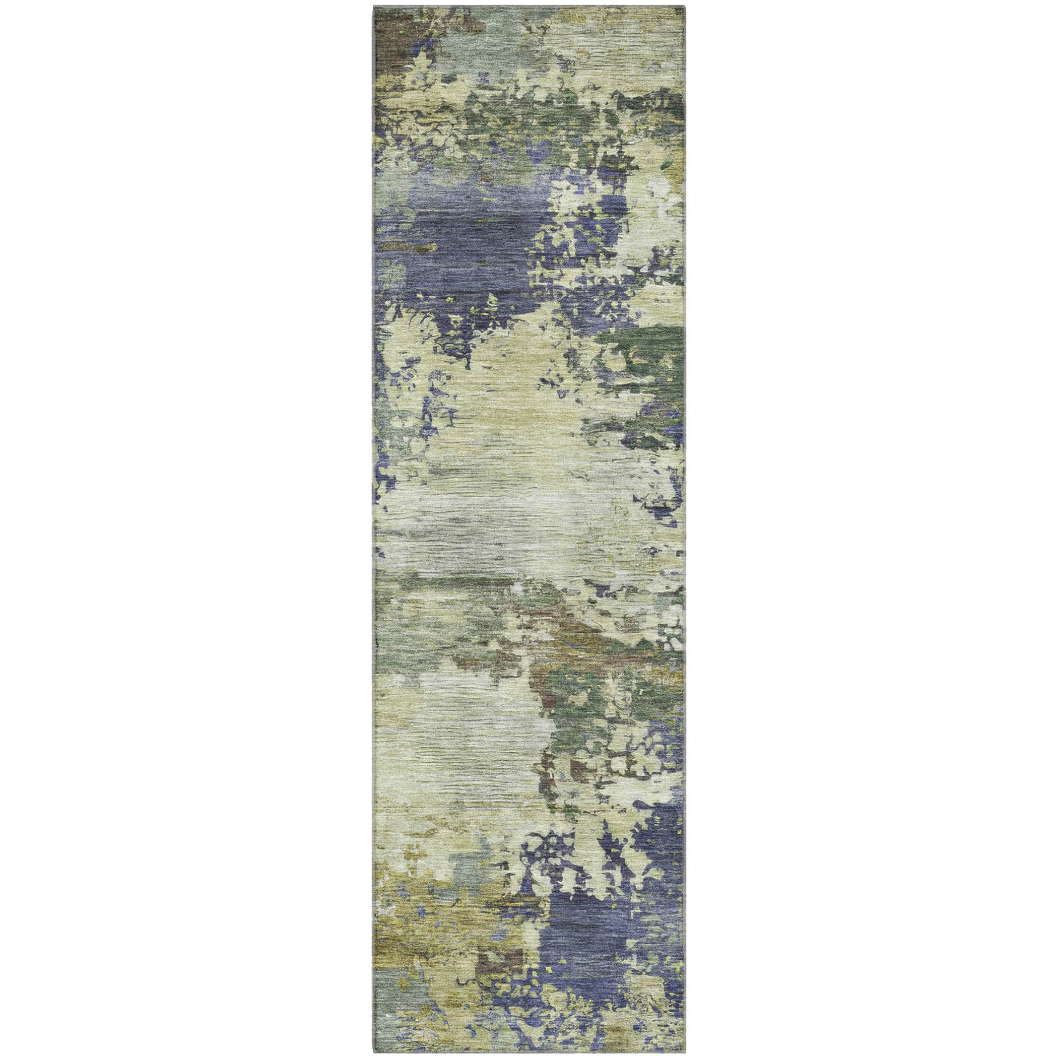 Bangkok Machine Washable Transitional Purple Rug 2'3" x 7'6" #shape_Runner