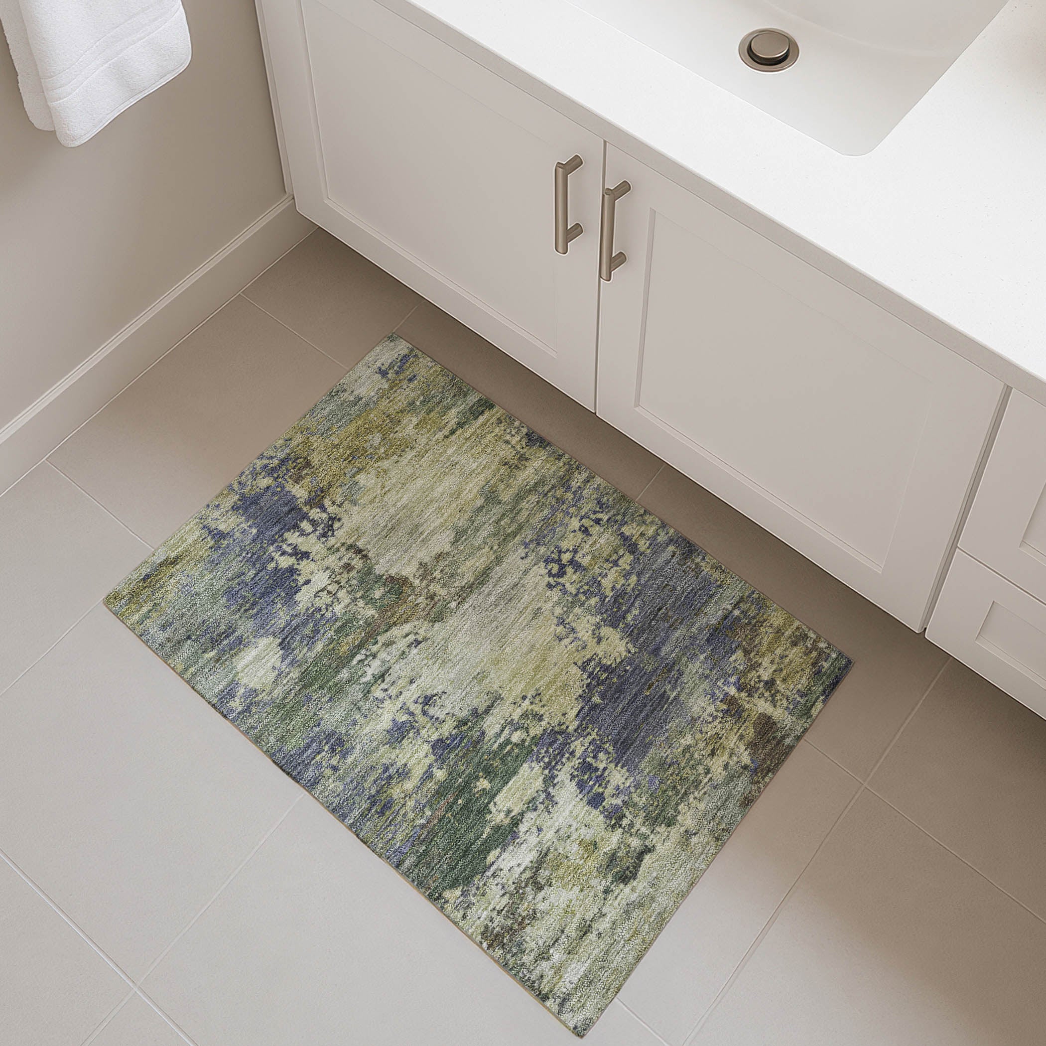 Bangkok Machine Washable Transitional Purple Rug 1'8" x 2'6" #shape_Rectangle