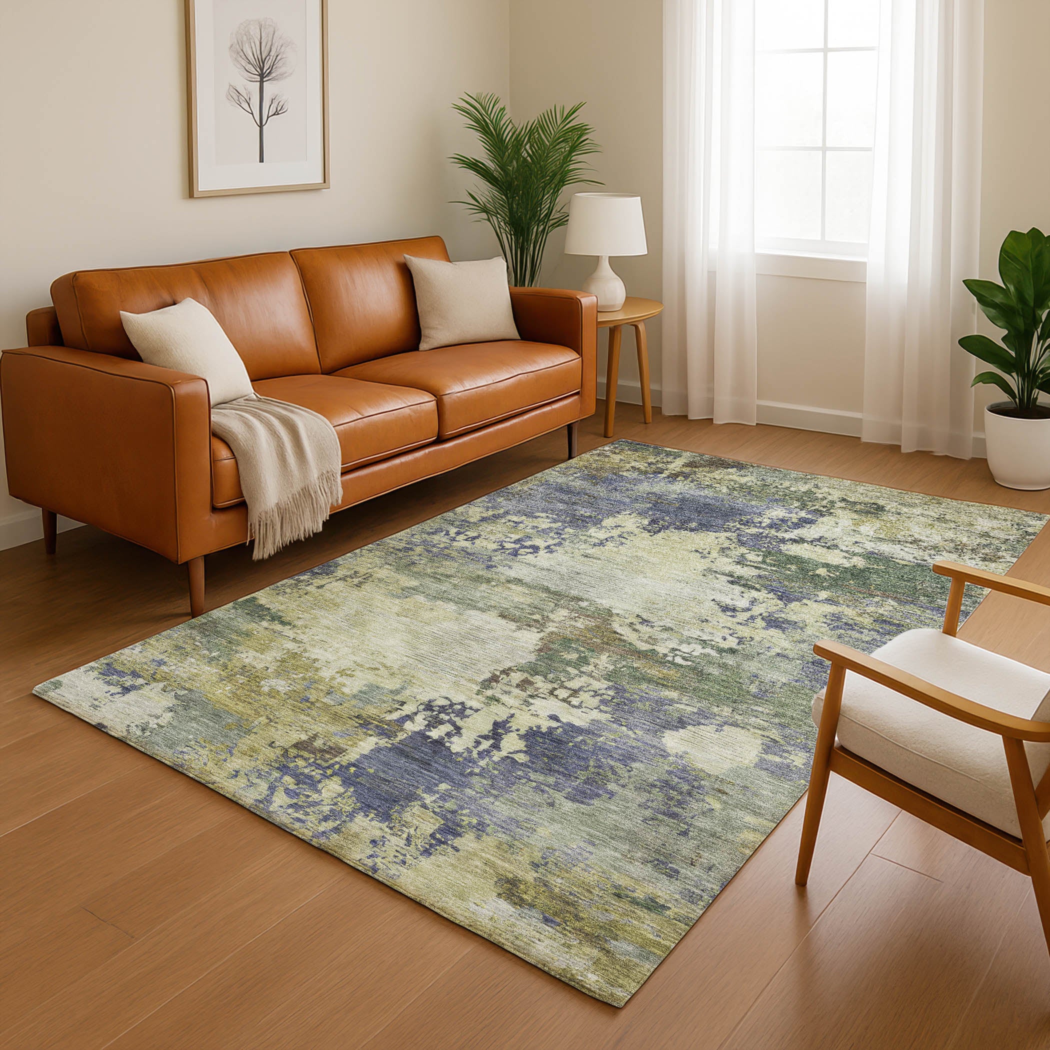 Bangkok Machine Washable Transitional Purple Rug 2'6" x 3'10" #shape_Rectangle