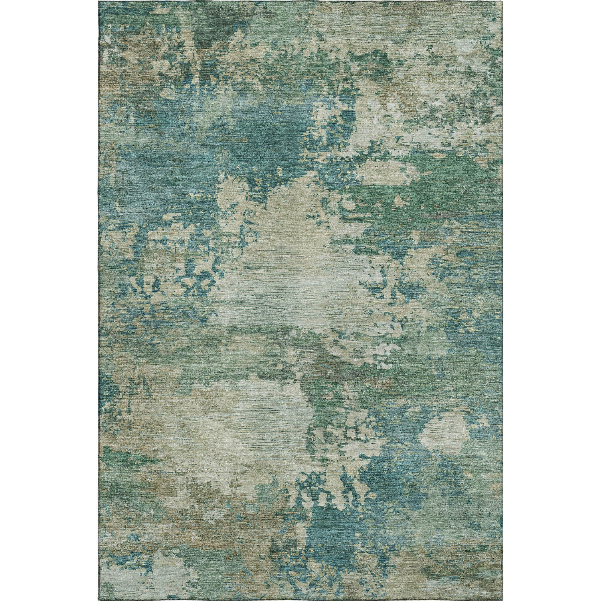 Bangkok Machine Washable Transitional Teal Rug 2'6" x 3'10" #shape_Rectangle
