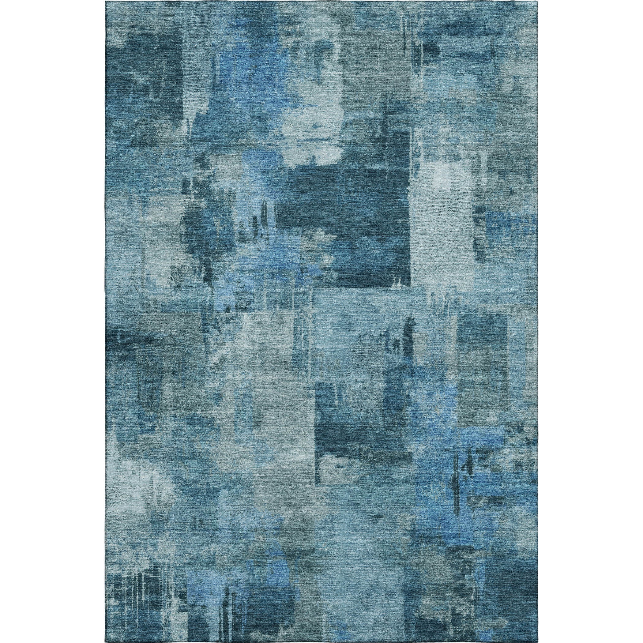 Seville Machine Washable Transitional Blue Rug 2'6" x 3'10" #shape_Rectangle