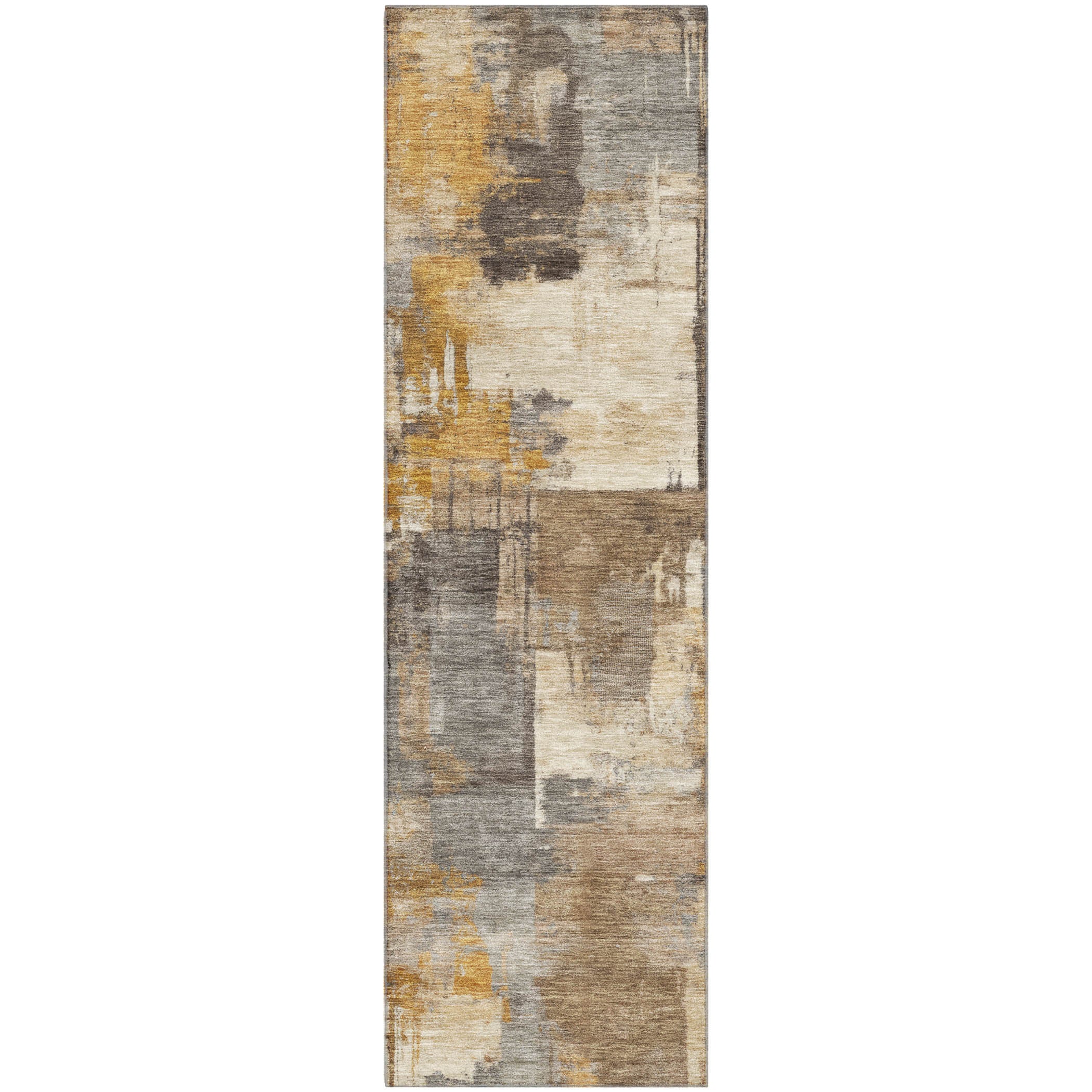 Seville Machine Washable Transitional Brown Rug 2'3" x 7'6" #shape_Runner