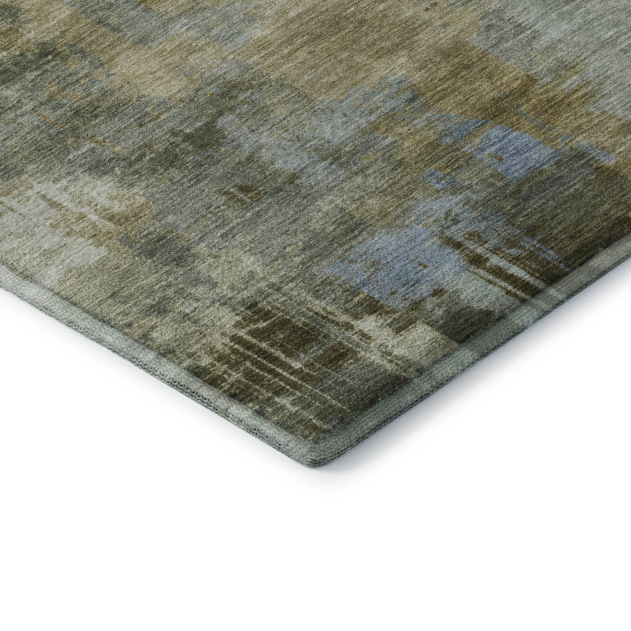 Seville Machine Washable Transitional Green Rug 1'8" x 2'6" #shape_Rectangle