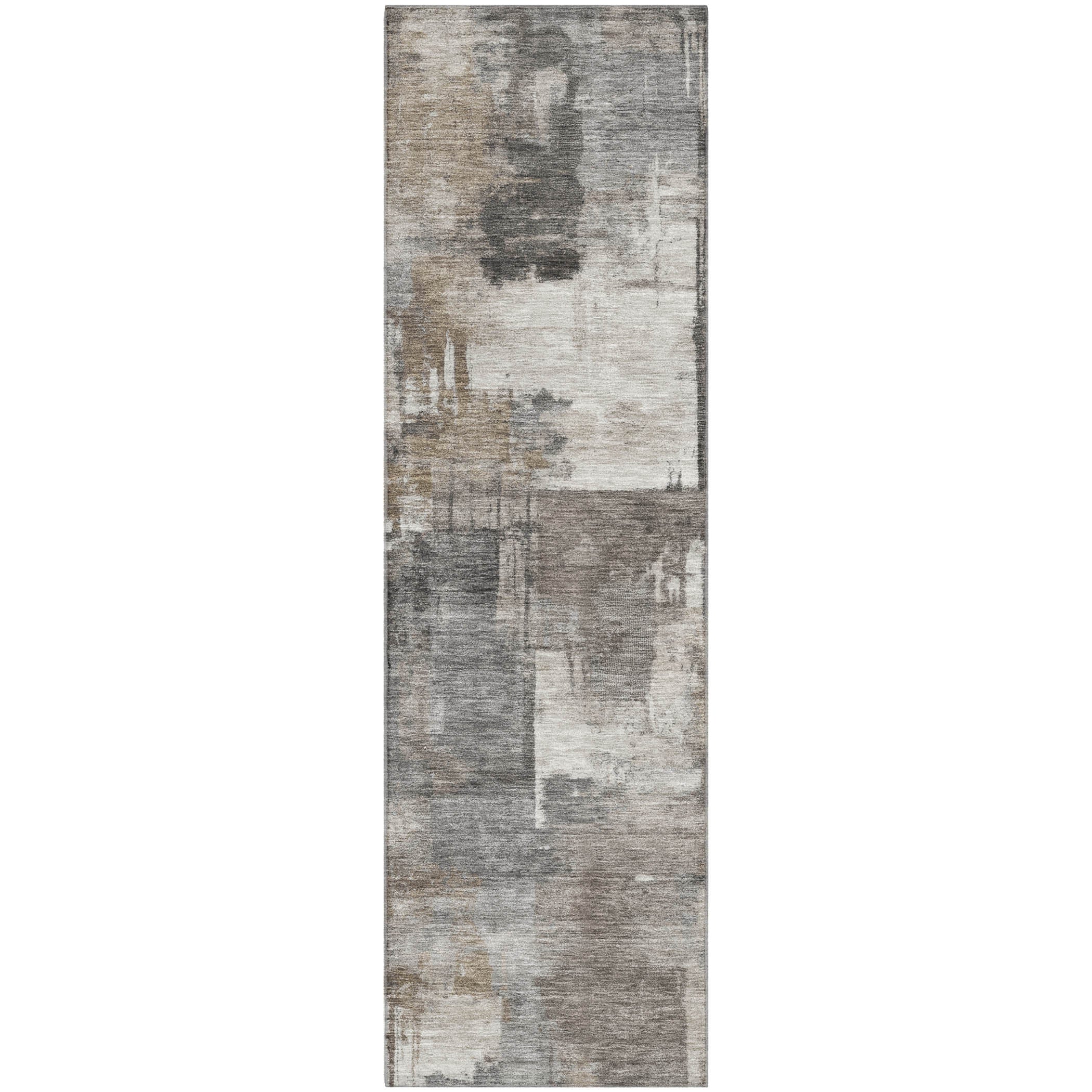 Seville Machine Washable Transitional Pewter Gray Rug 2'3" x 7'6" #shape_Runner