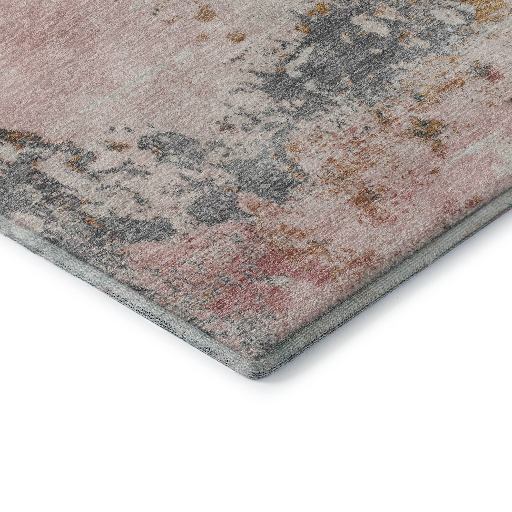 Santorini Machine Washable Transitional Pink Rug 1'8" x 2'6" #shape_Rectangle