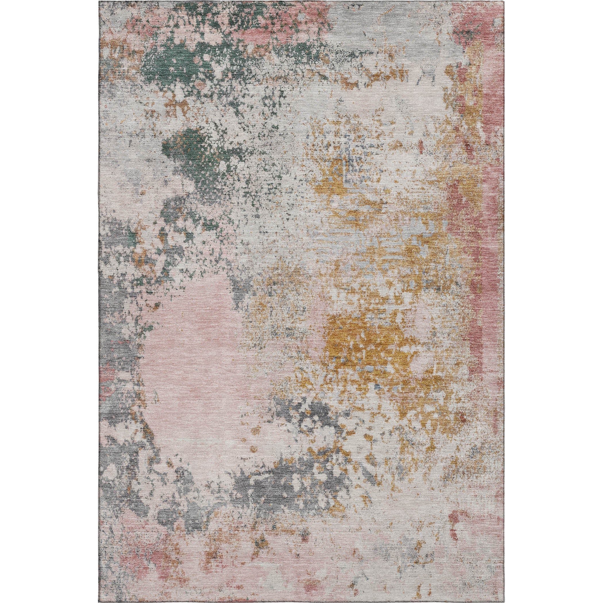 Santorini Machine Washable Transitional Pink Rug 2'6" x 3'10" #shape_Rectangle