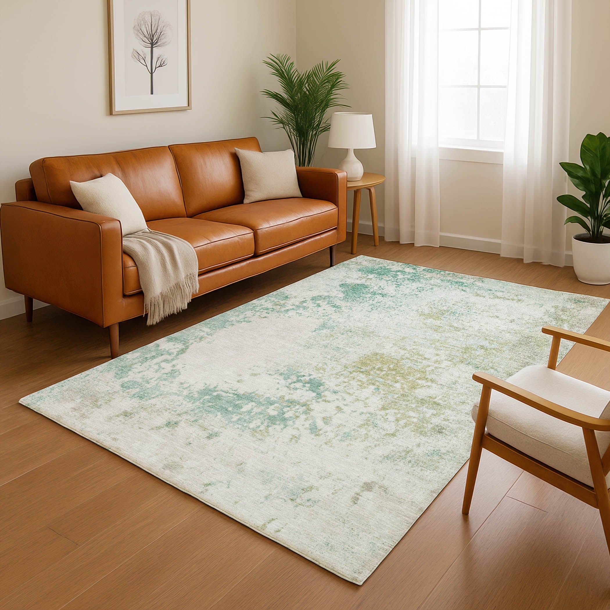 Santorini Machine Washable Transitional Putty Ivory Rug 2'6" x 3'10" #shape_Rectangle