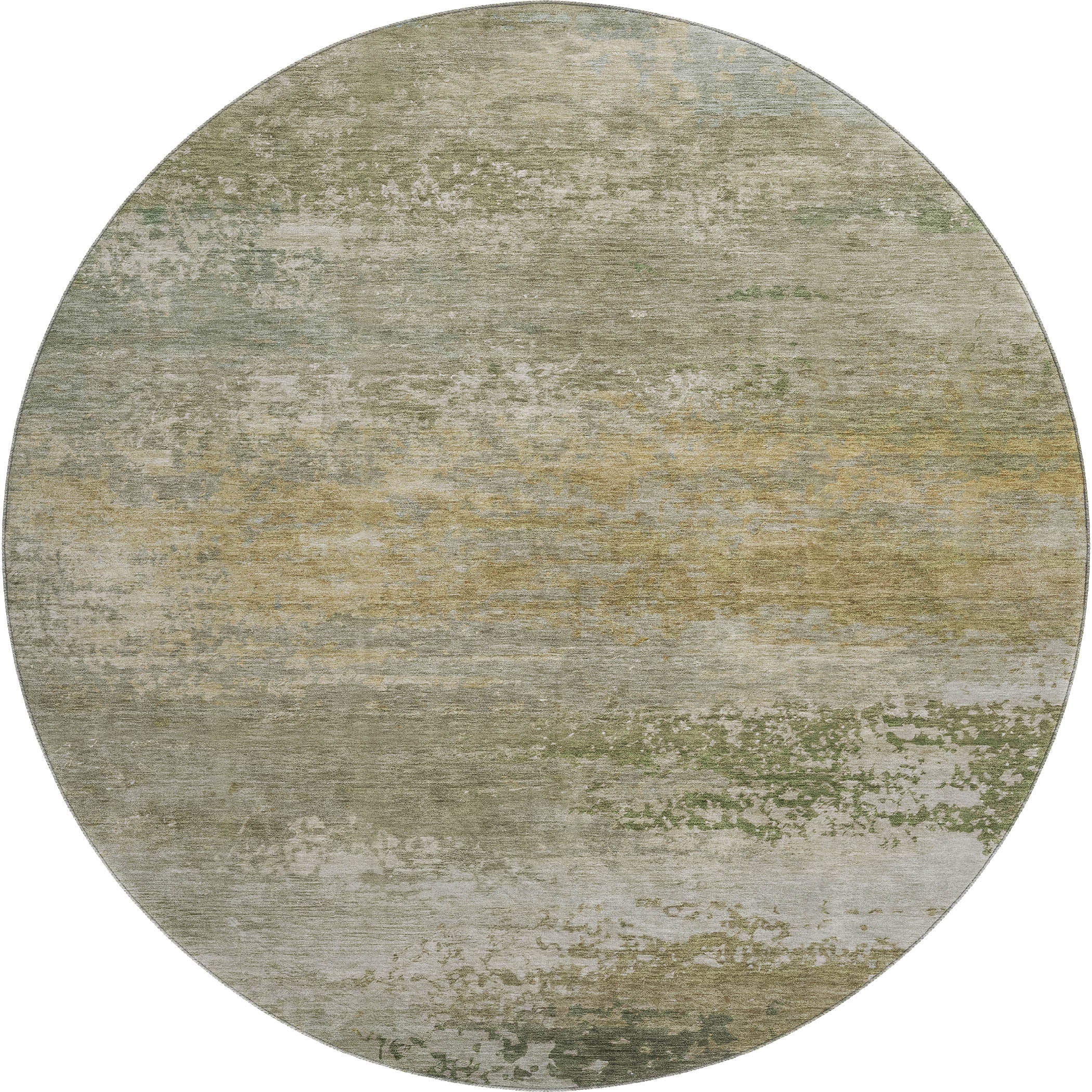 Chiang Mai Machine Washable Transitional Beige Brown Rug 8' x 8' #shape_Round