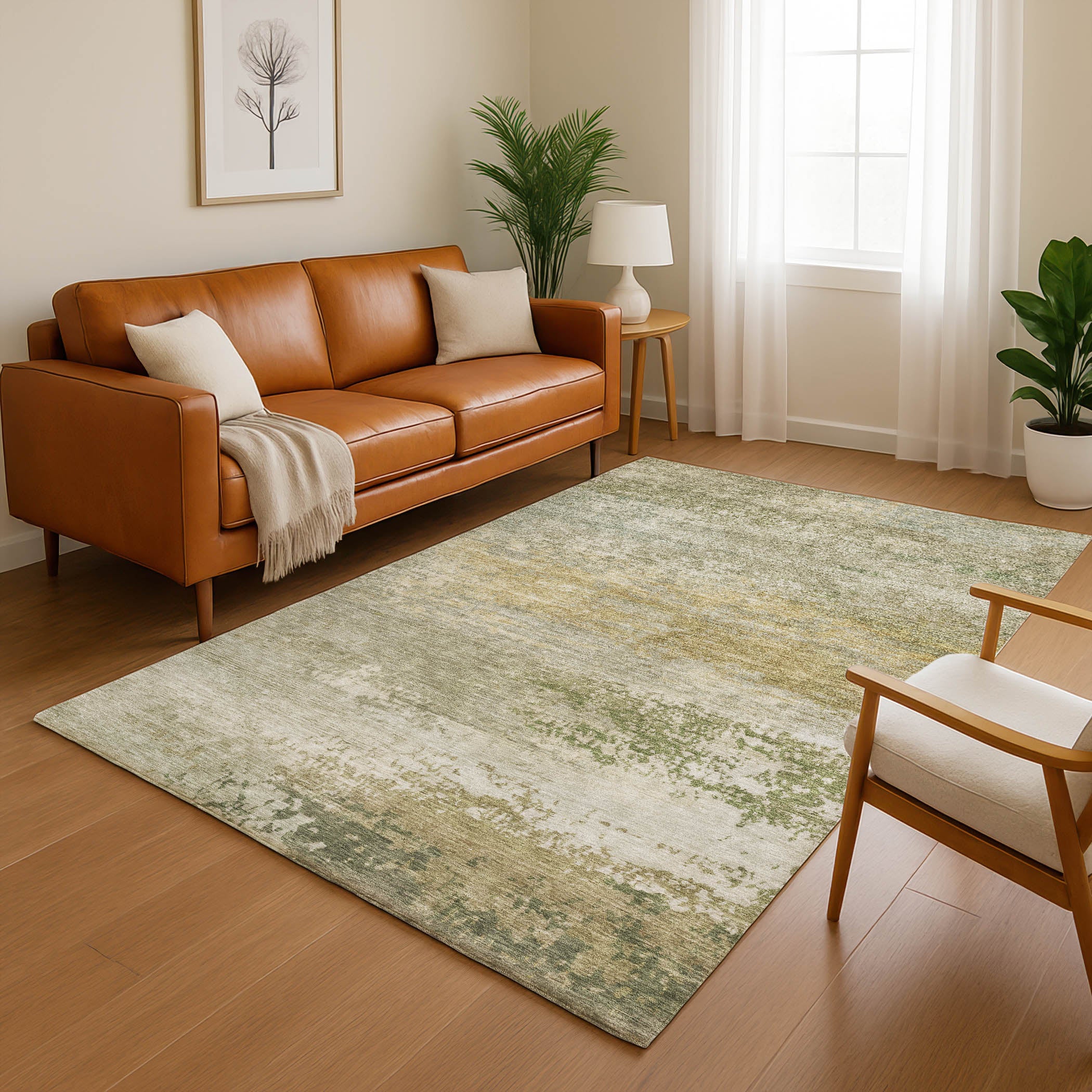 Chiang Mai Machine Washable Transitional Beige Brown Rug 2'6" x 3'10" #shape_Rectangle