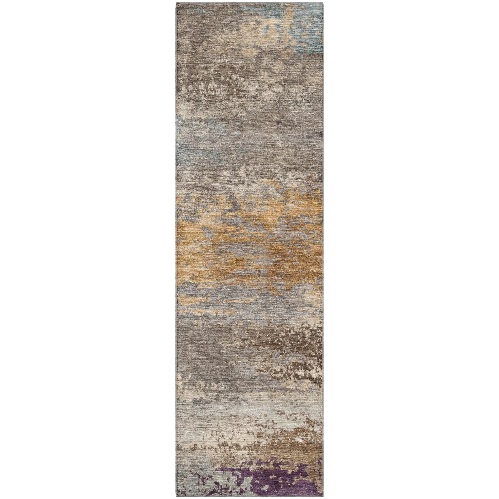 Chiang Mai Machine Washable Transitional Brown Rug 2'3" x 7'6" #shape_Runner