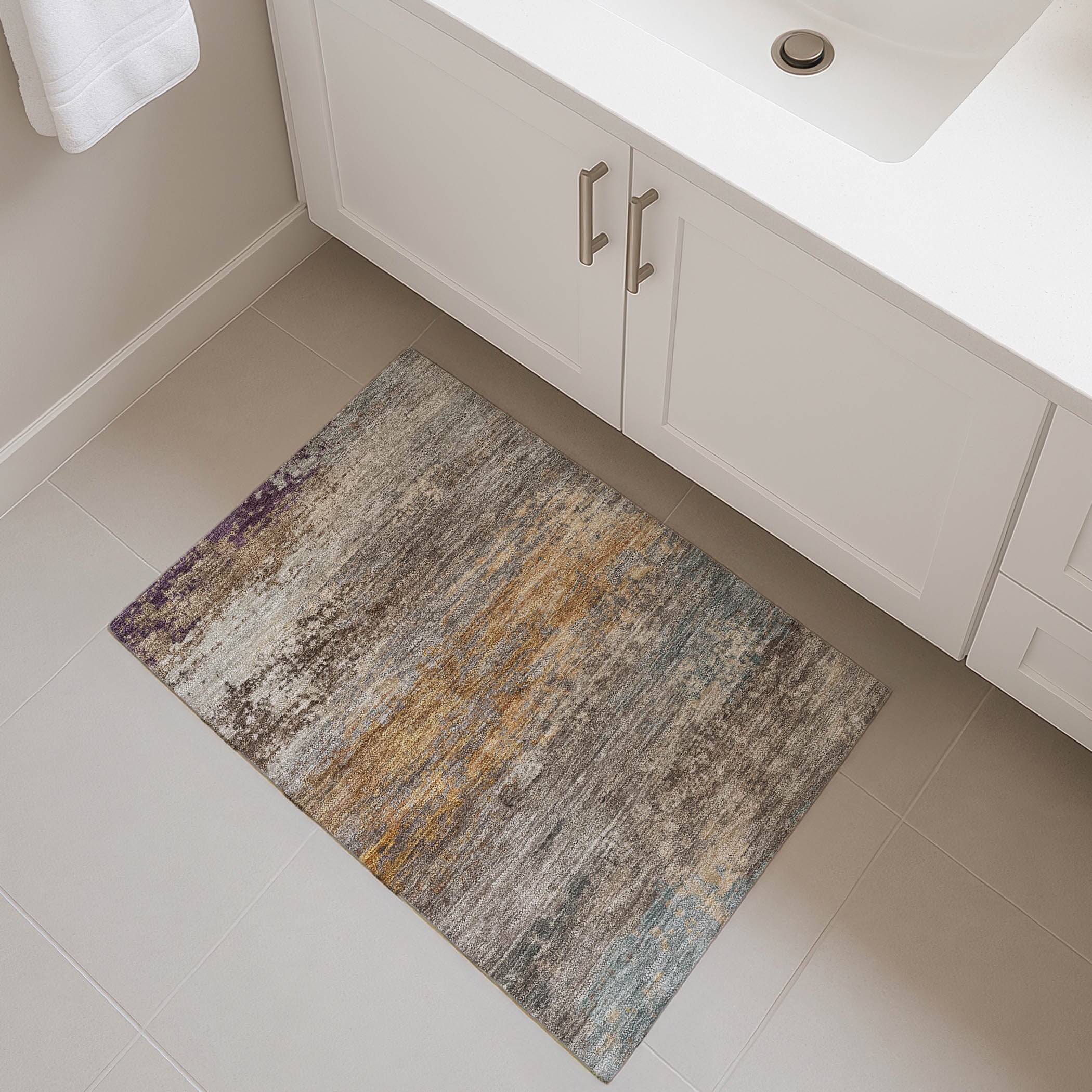 Chiang Mai Machine Washable Transitional Brown Rug 1'8" x 2'6" #shape_Rectangle