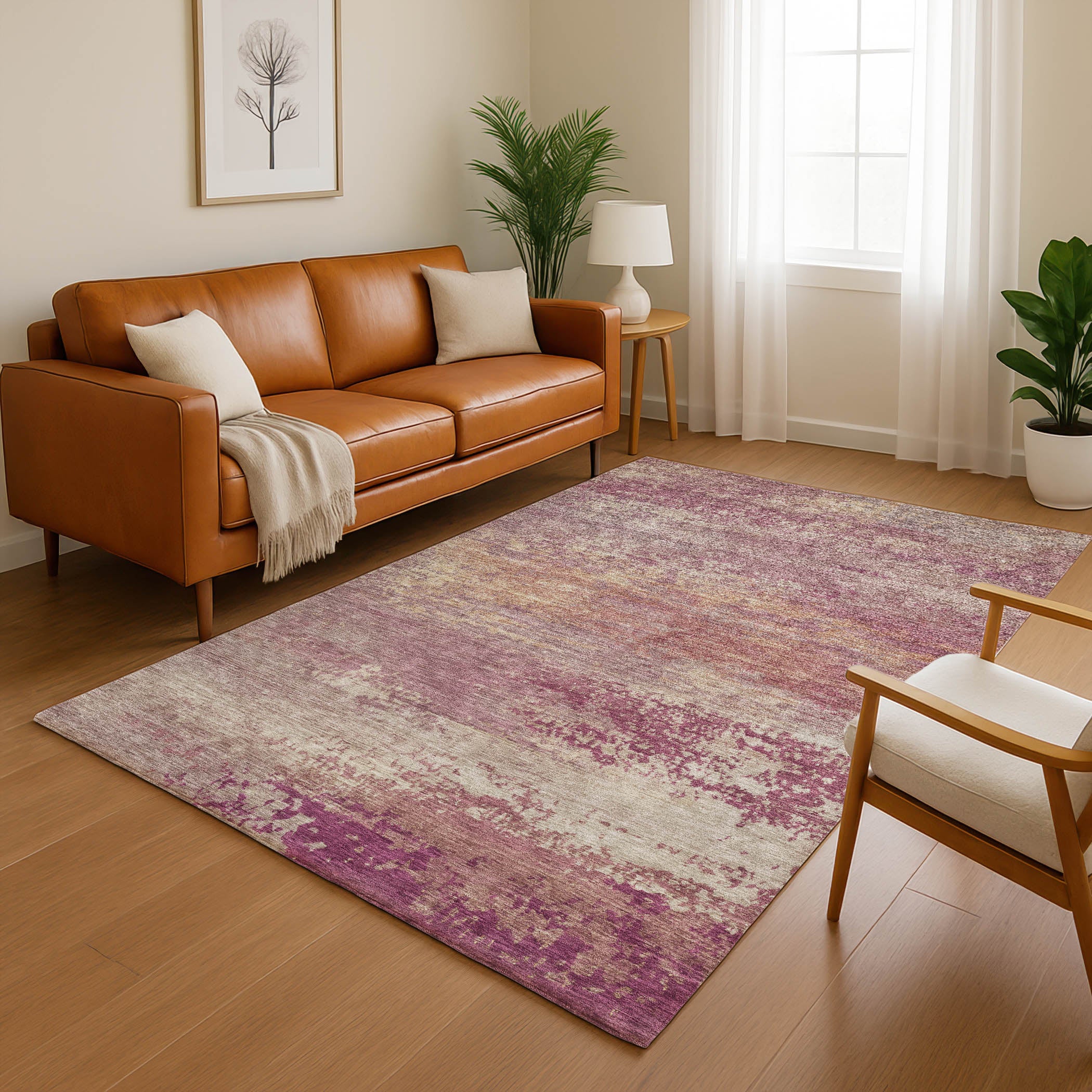 Chiang Mai Machine Washable Transitional Merlot Red Rug 2'6" x 3'10" #shape_Rectangle
