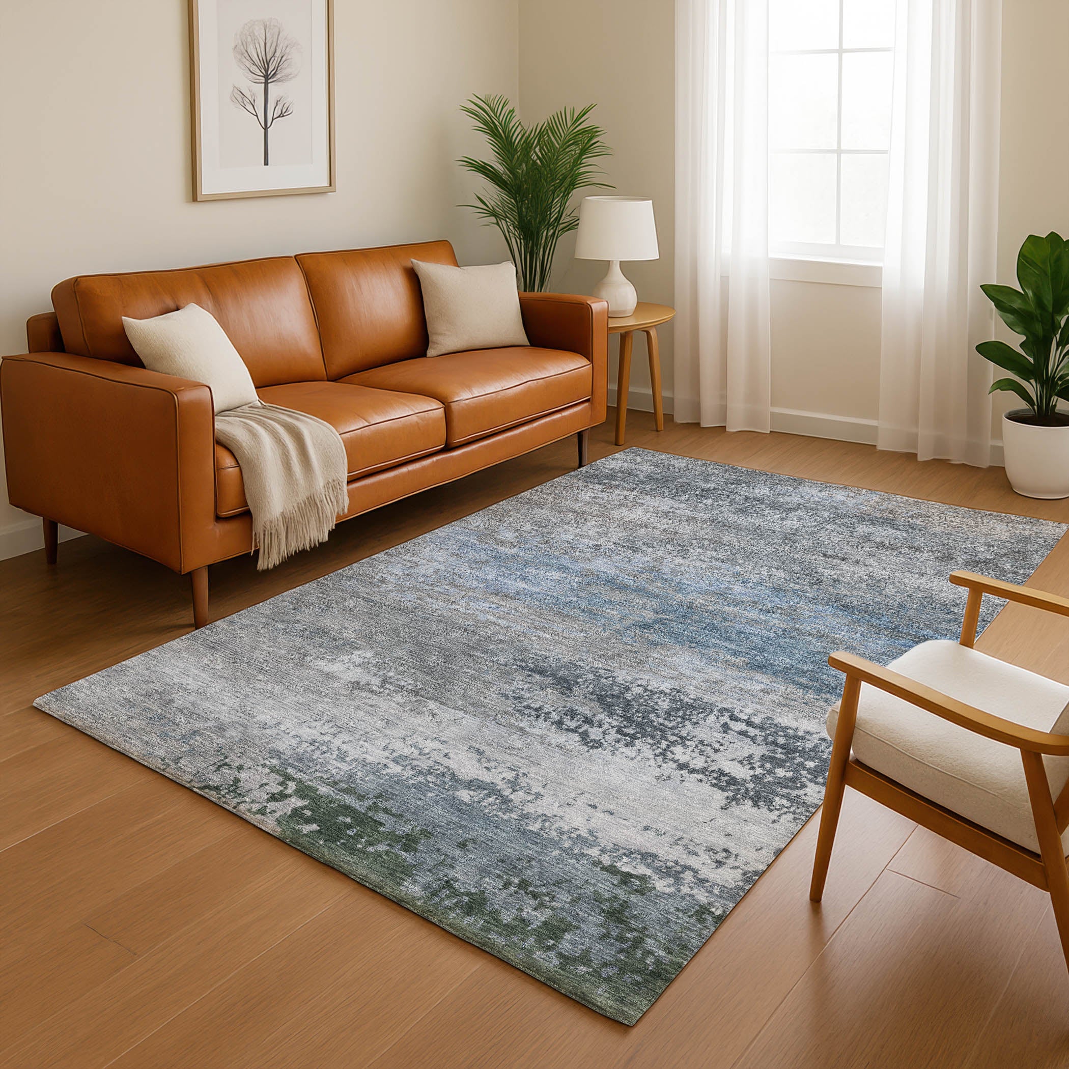 Chiang Mai Machine Washable Transitional Pewter Gray Rug 2'6" x 3'10" #shape_Rectangle
