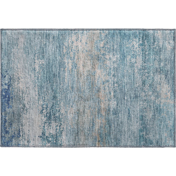 Chiang Mai Machine Washable Transitional Sky Blue Rug 1'8" x 2'6"