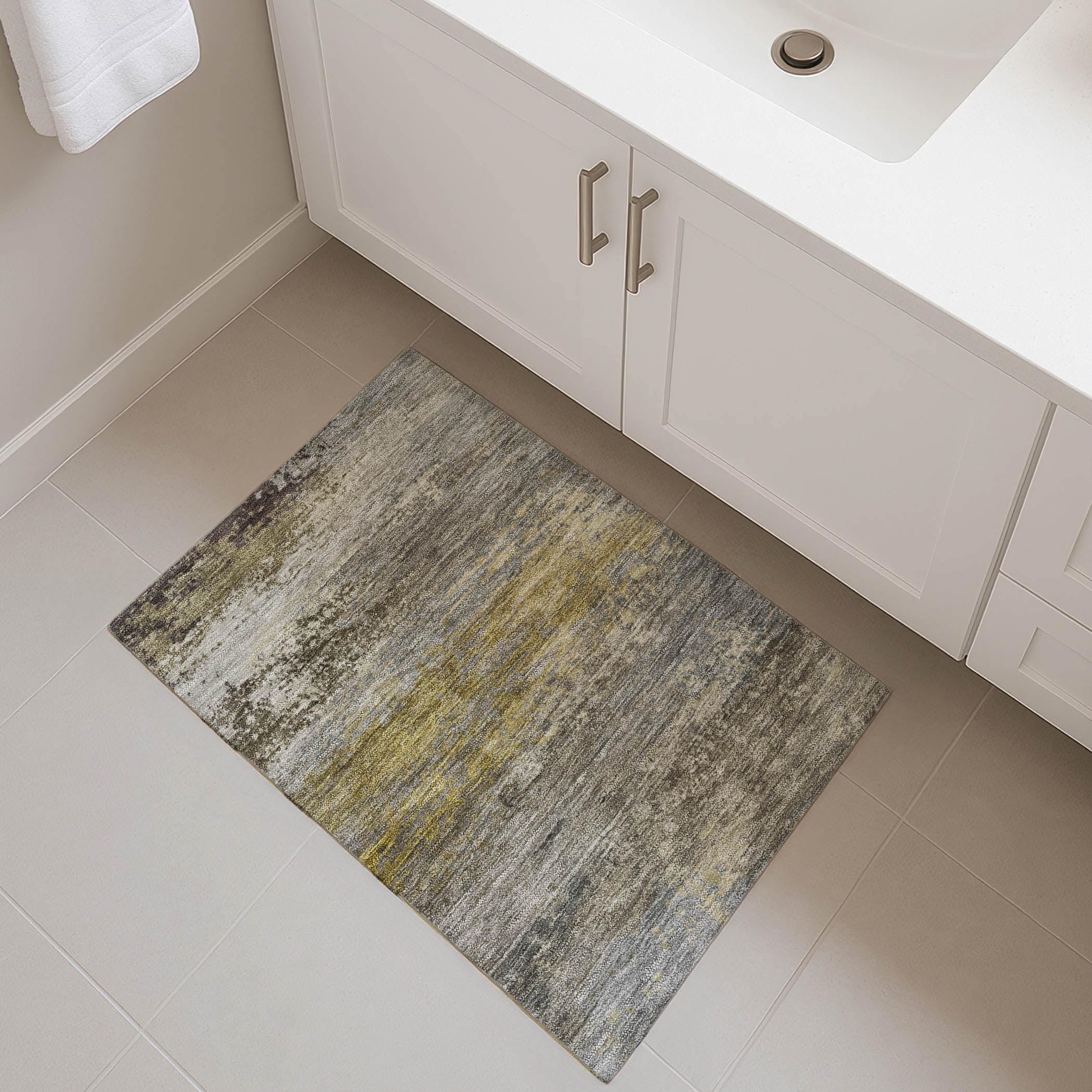 Chiang Mai Machine Washable Transitional Taupe Brown Rug 1'8" x 2'6" #shape_Rectangle