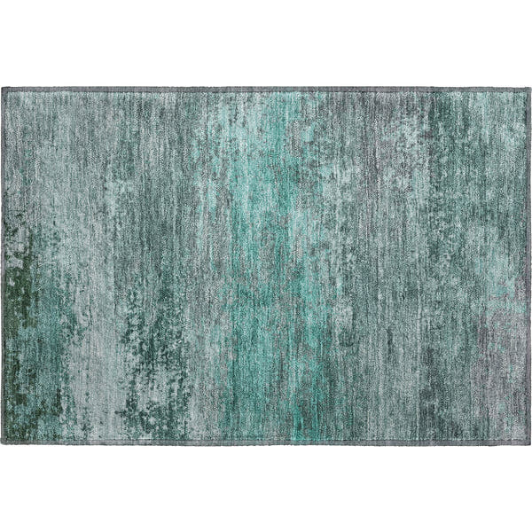 Chiang Mai Machine Washable Transitional Teal Rug 1'8" x 2'6"