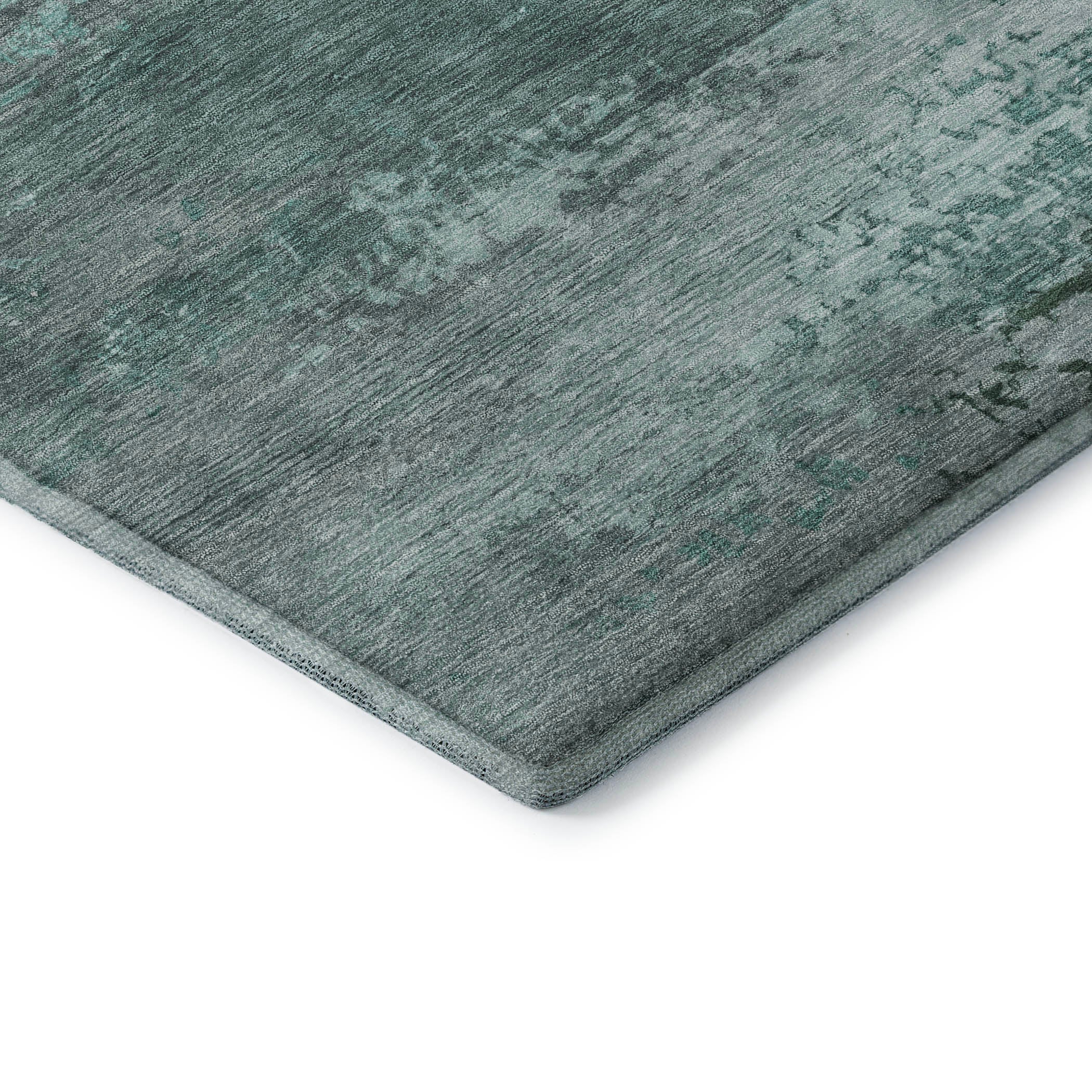 Chiang Mai Machine Washable Transitional Teal Rug 1'8" x 2'6" #shape_Rectangle