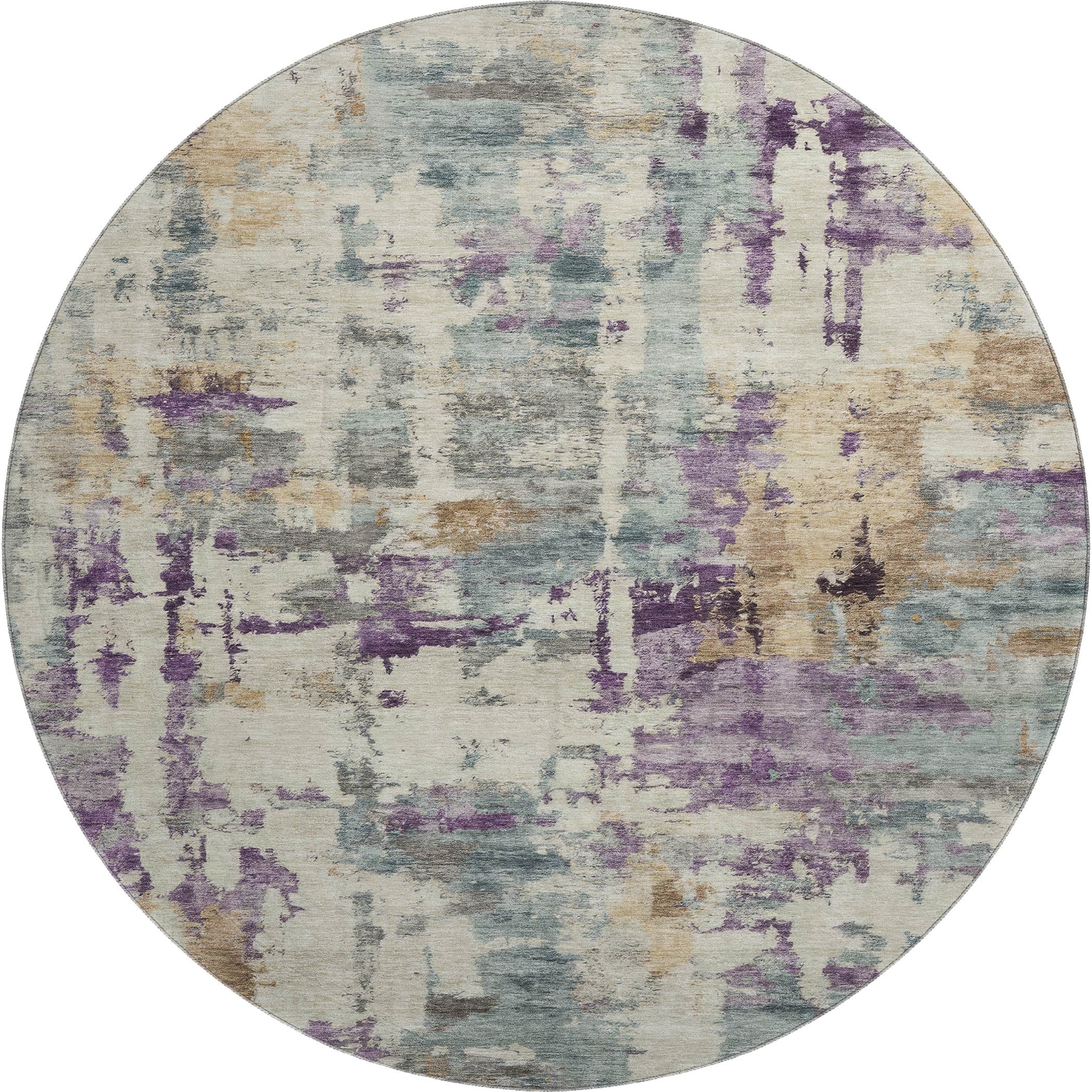 Nairobi Machine Washable Transitional Linen Ivory Rug 8' x 8' #shape_Round