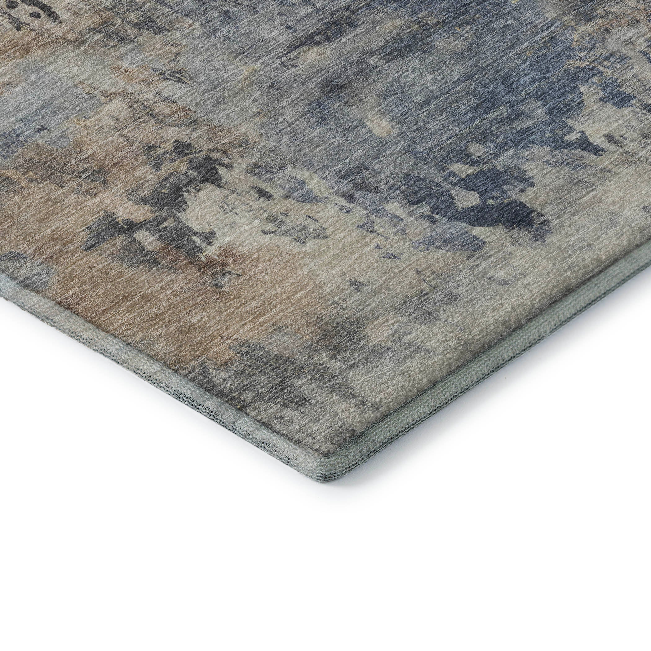 Santorini Machine Washable Transitional Denim Blue Rug 1'8" x 2'6" #shape_Rectangle