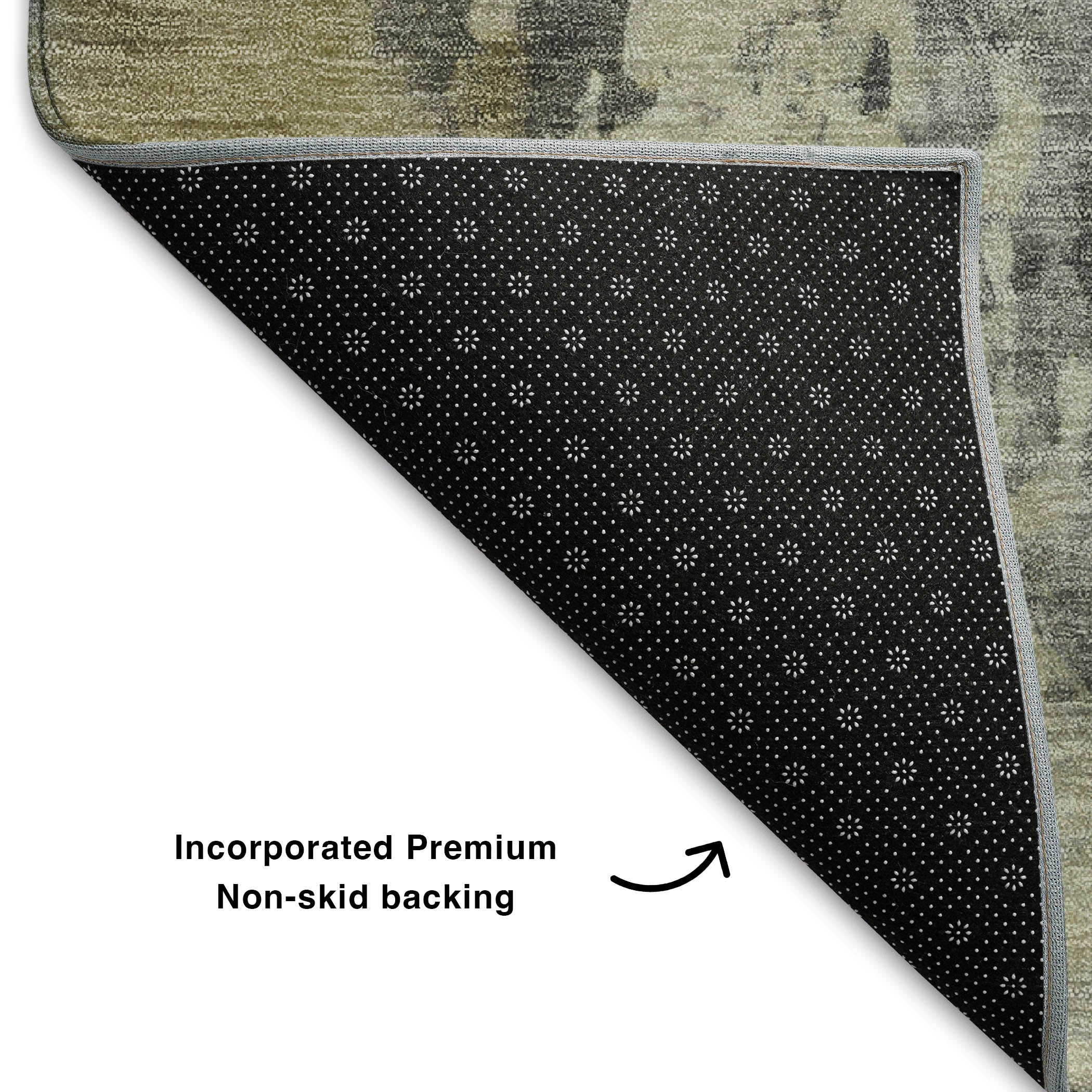 Santorini Machine Washable Transitional Pewter Gray Rug 1'8" x 2'6" #shape_Rectangle