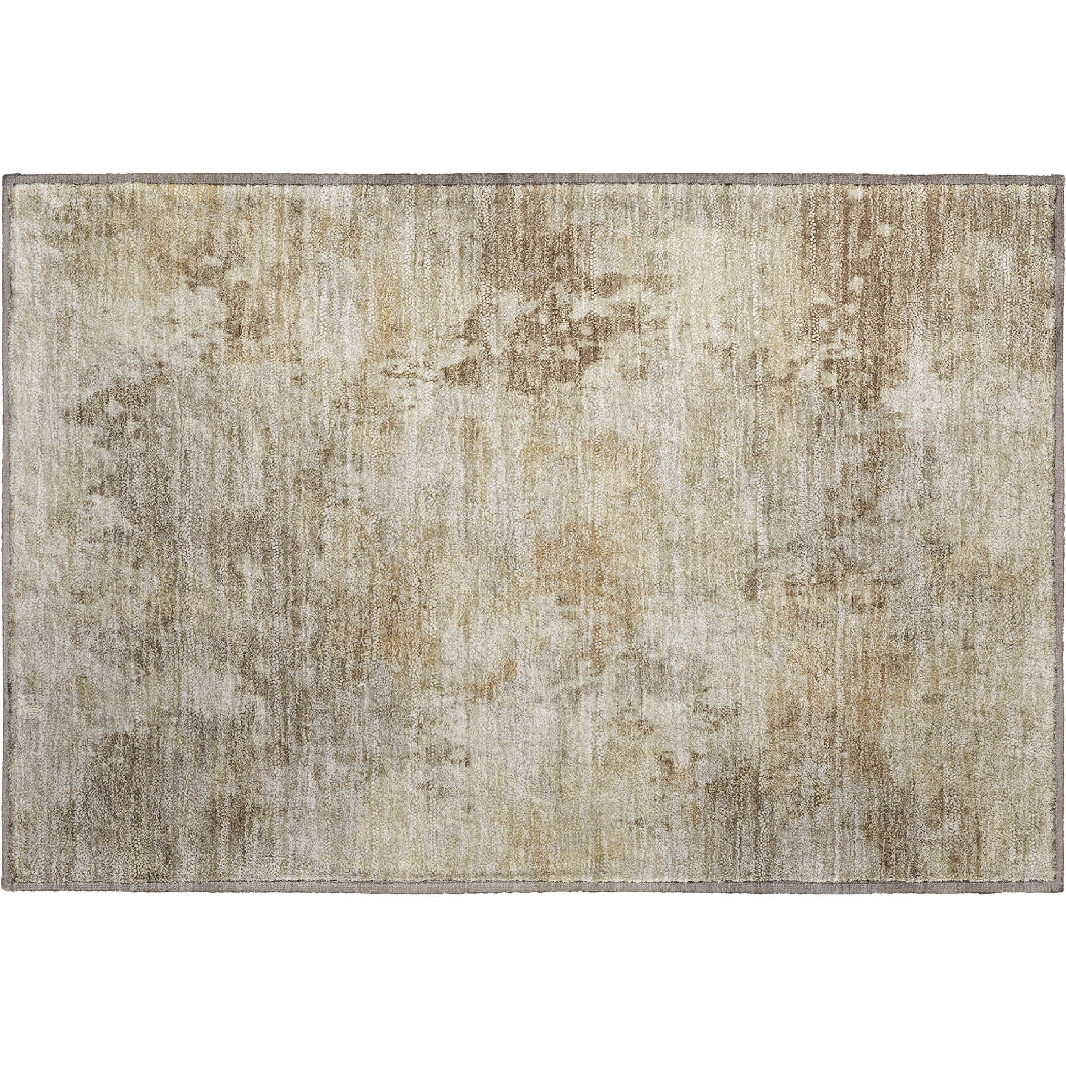 Santorini Machine Washable Transitional Tan Brown Rug 1'8" x 2'6" #shape_Rectangle