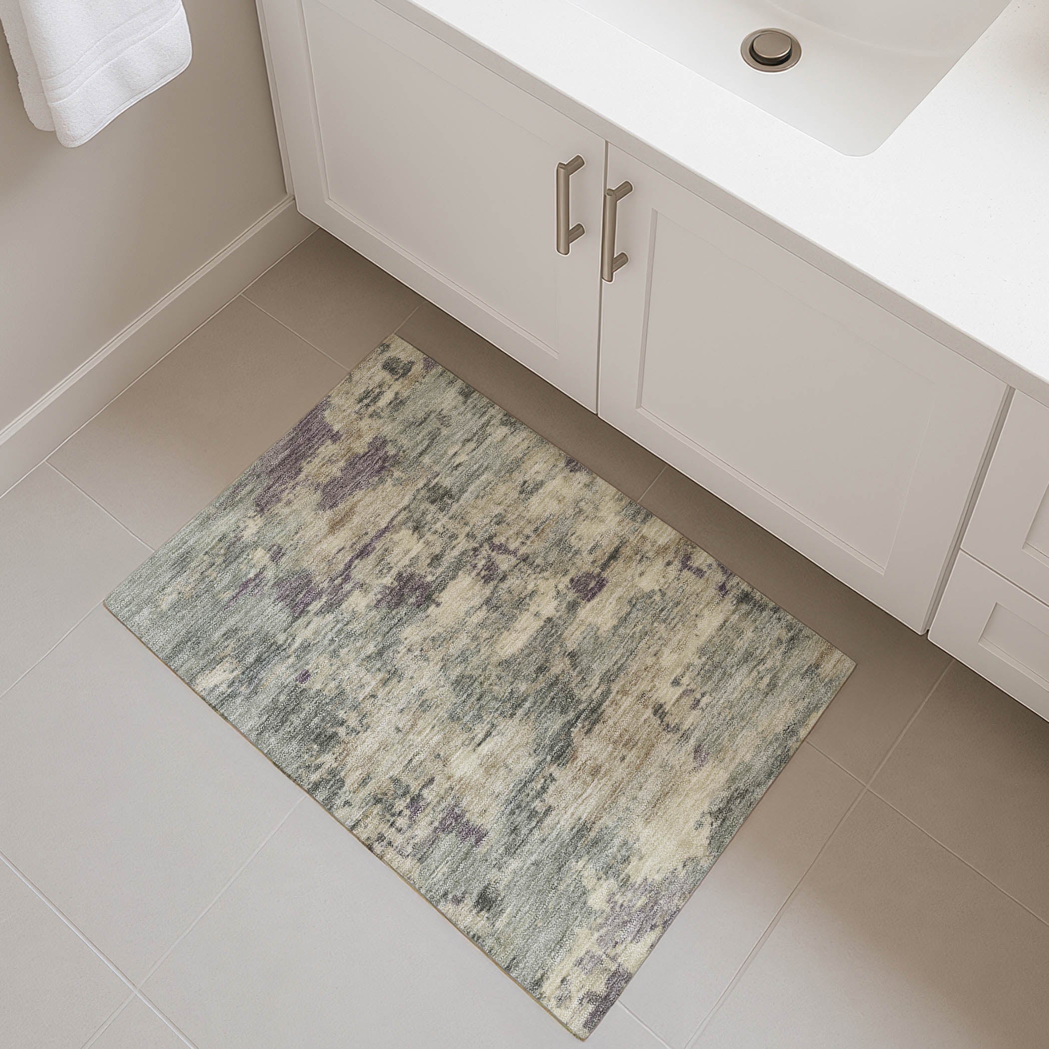 Cusco Machine Washable Transitional Sage Green Rug 1'8" x 2'6" #shape_Rectangle