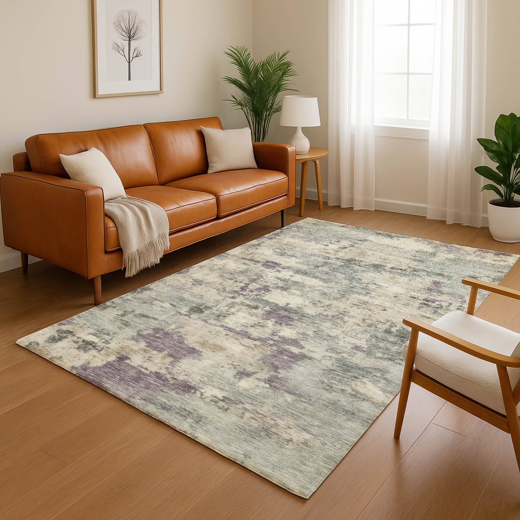 Cusco Machine Washable Transitional Sage Green Rug 2'6" x 3'10" #shape_Rectangle
