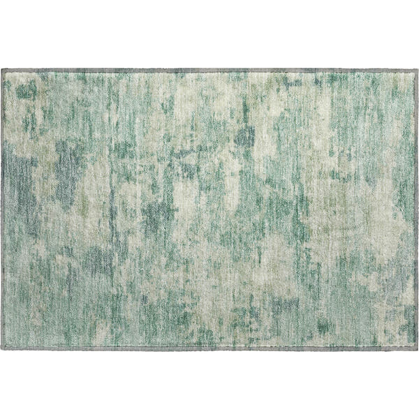 Cusco Machine Washable Transitional Teal Rug 1'8" x 2'6"