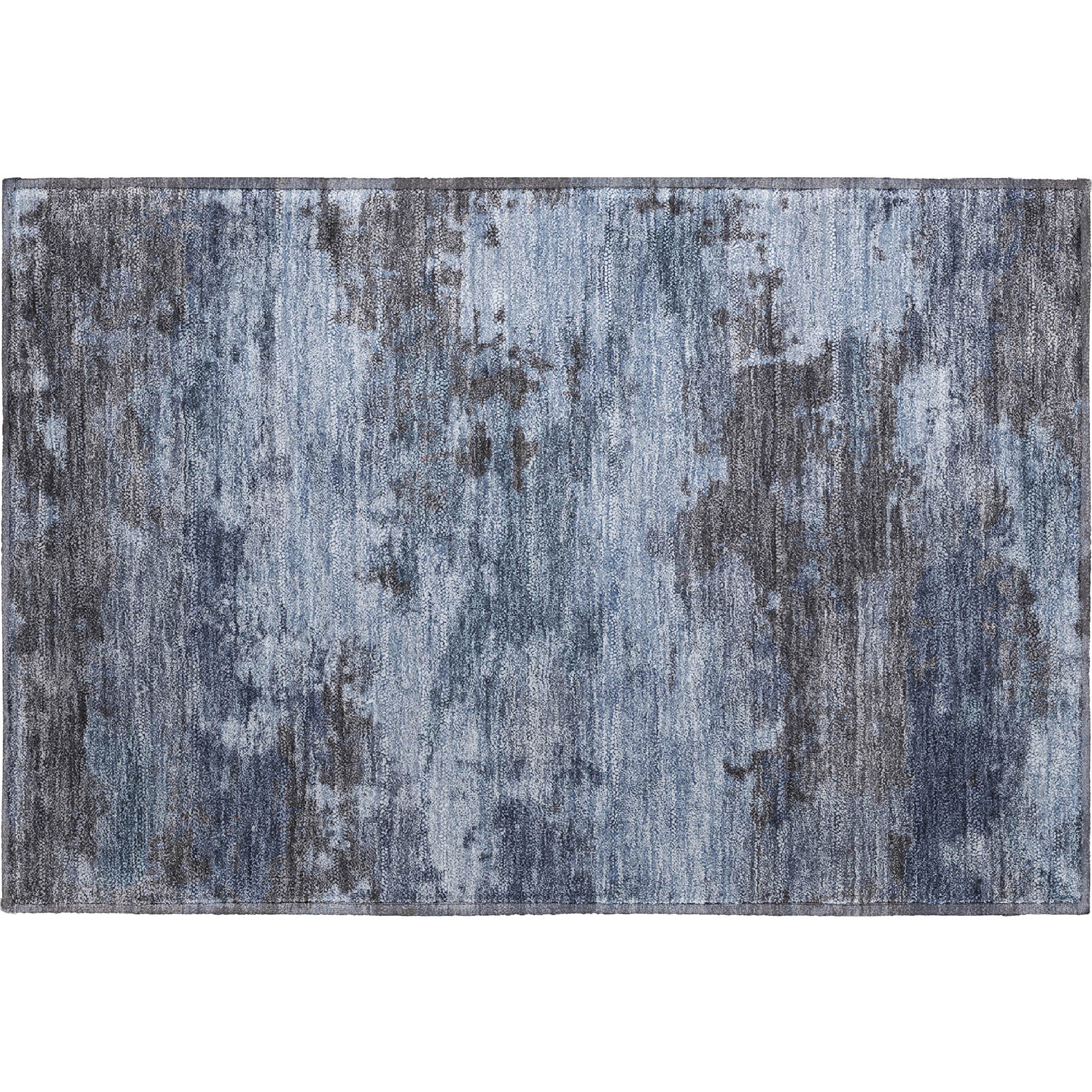 Seoul Machine Washable Transitional Blue Rug 1'8" x 2'6" #shape_Rectangle