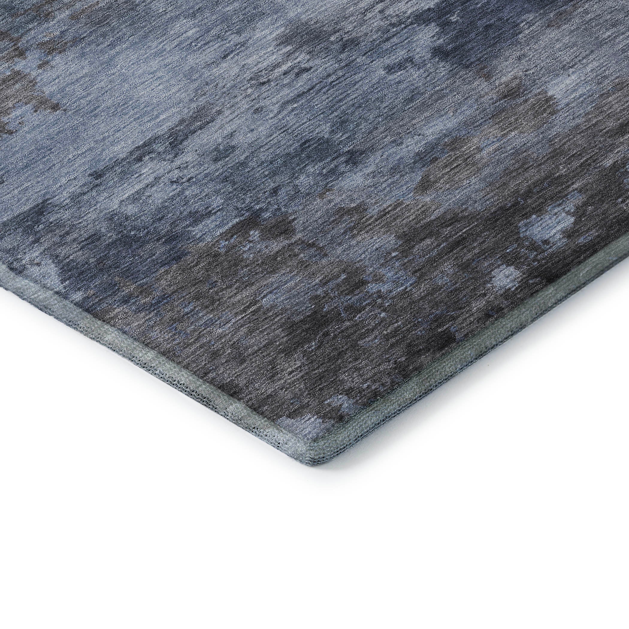 Seoul Machine Washable Transitional Blue Rug 1'8" x 2'6" #shape_Rectangle