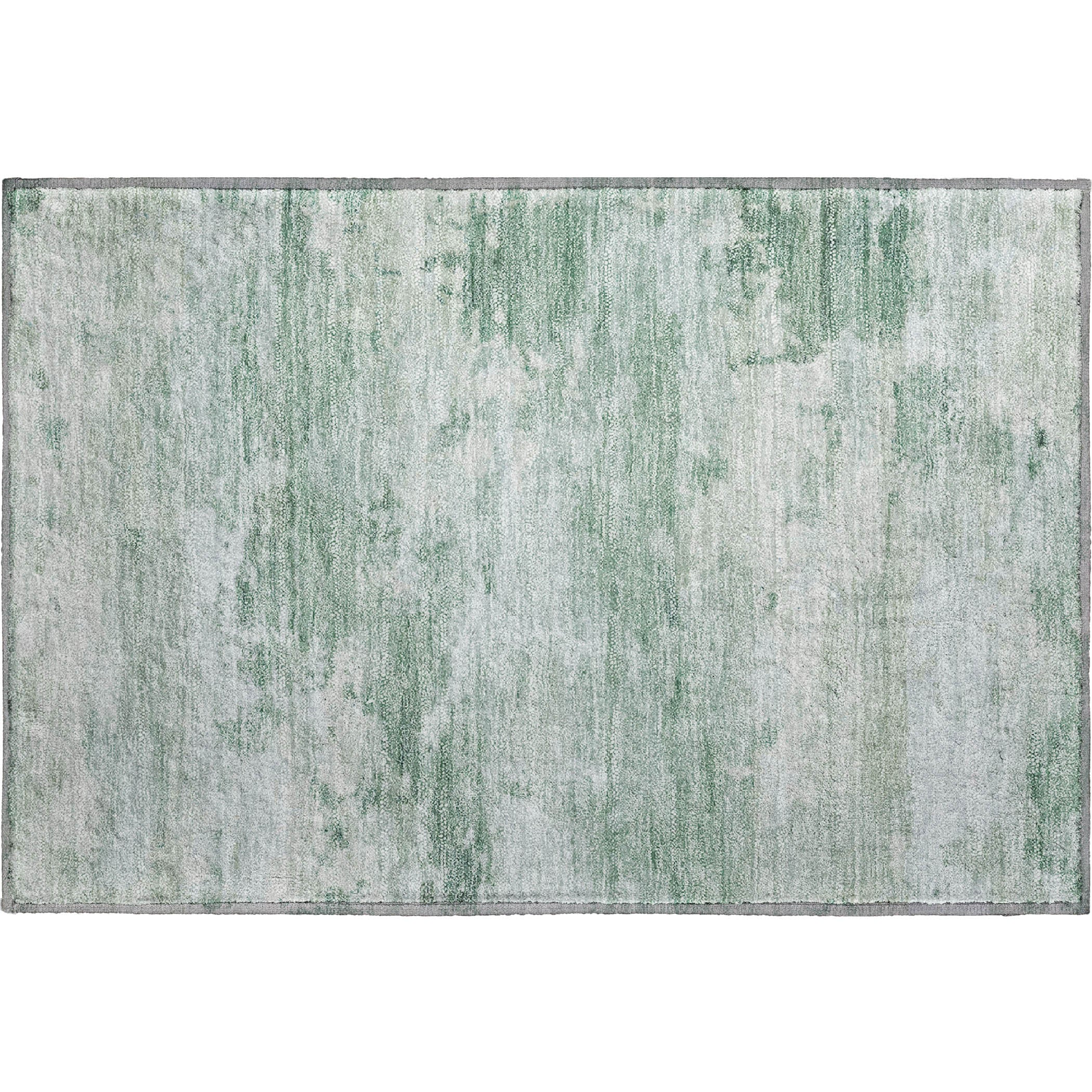 Seoul Machine Washable Transitional Mint Green Rug 1'8" x 2'6" #shape_Rectangle