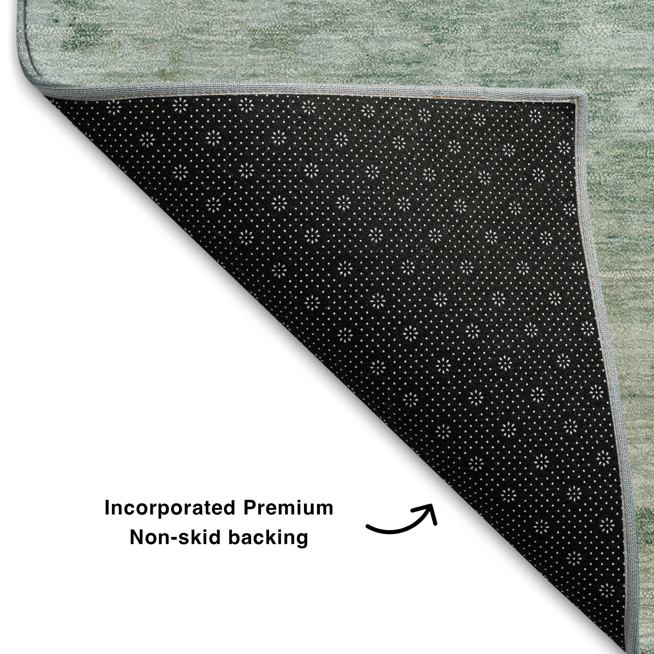 Seoul Machine Washable Transitional Mint Green Rug 1'8" x 2'6" #shape_Rectangle