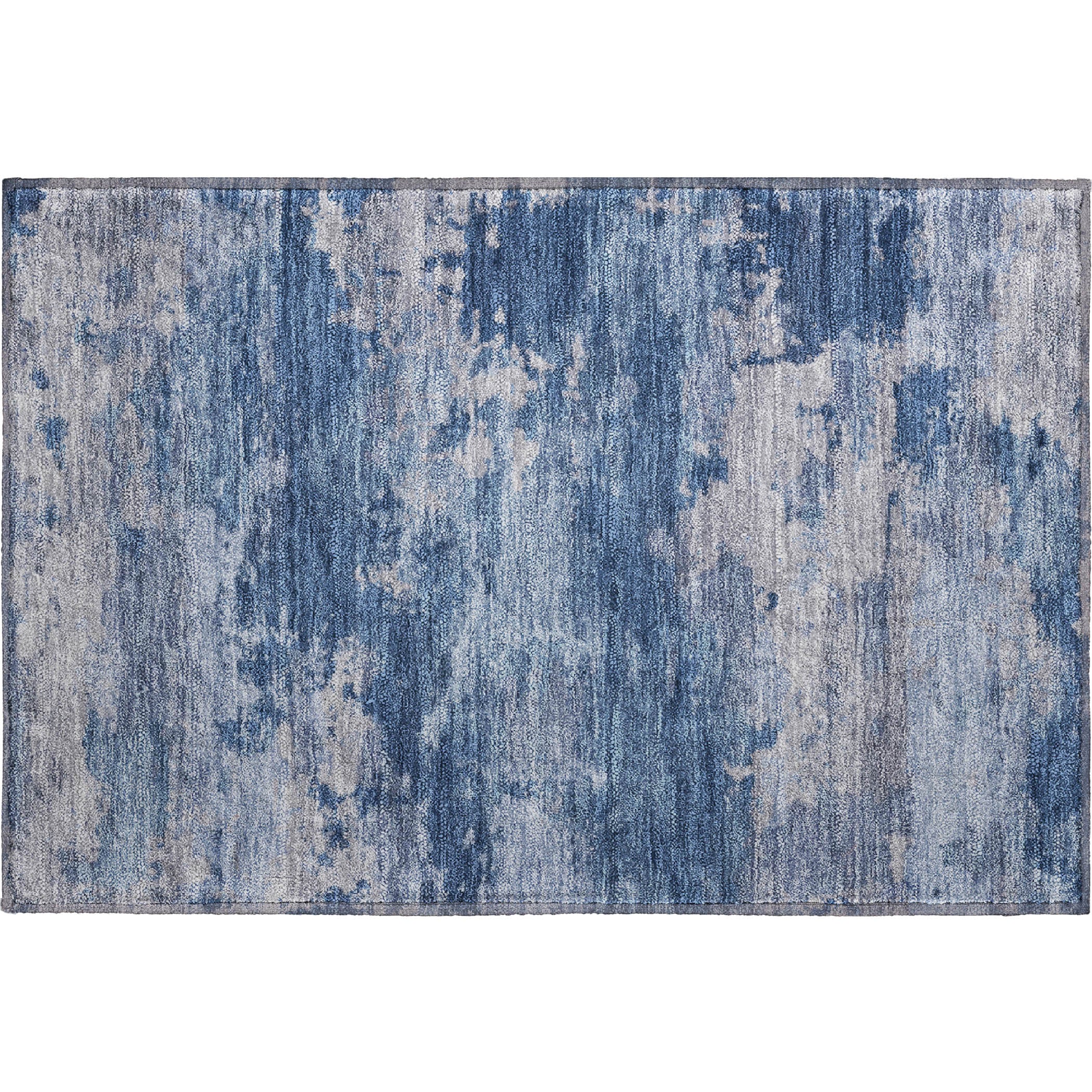Seoul Machine Washable Transitional Navy Blue Rug 1'8" x 2'6" #shape_Rectangle
