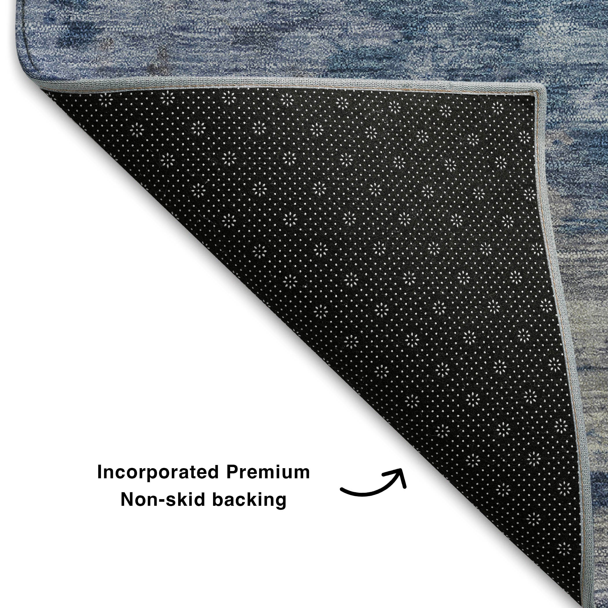 Seoul Machine Washable Transitional Navy Blue Rug 1'8" x 2'6" #shape_Rectangle