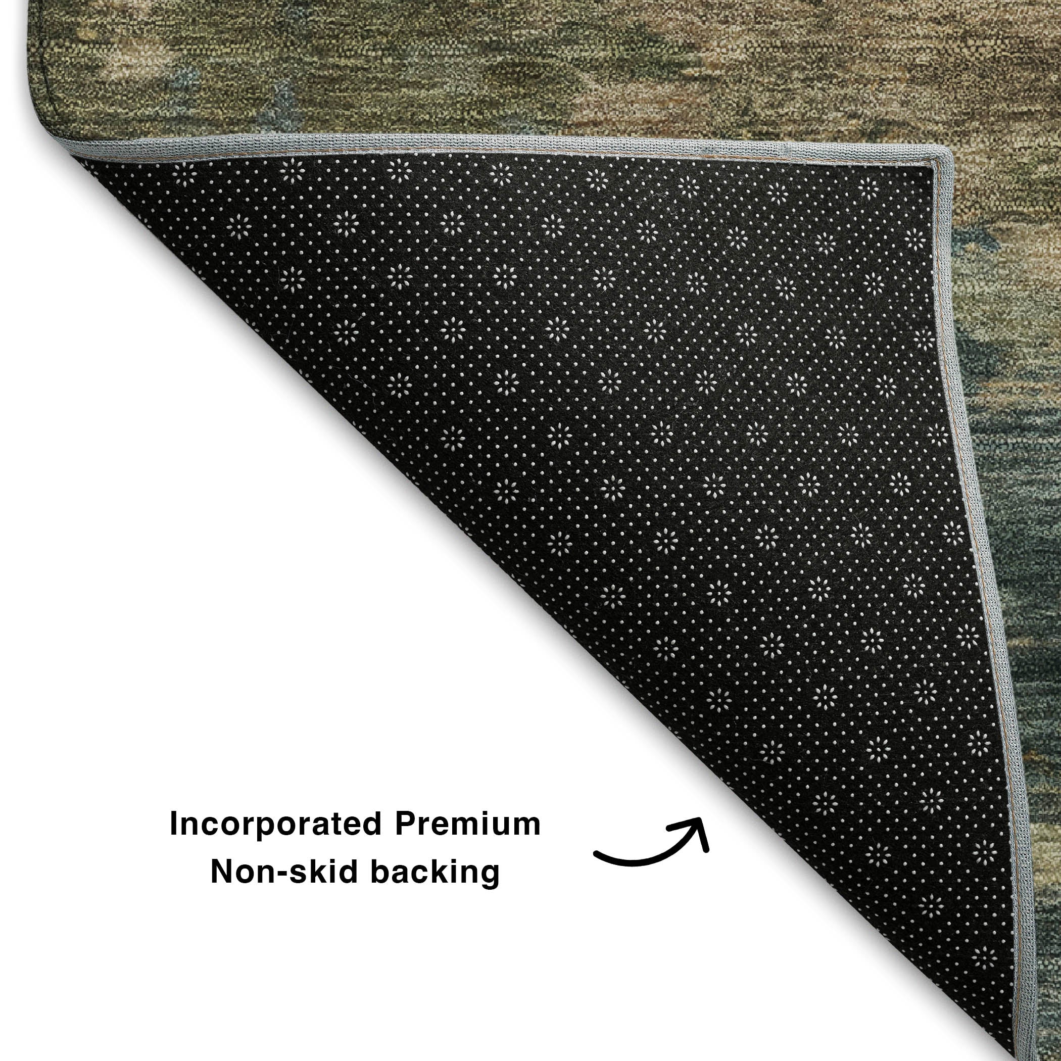 Seoul Machine Washable Transitional Teal Rug 1'8" x 2'6" #shape_Rectangle