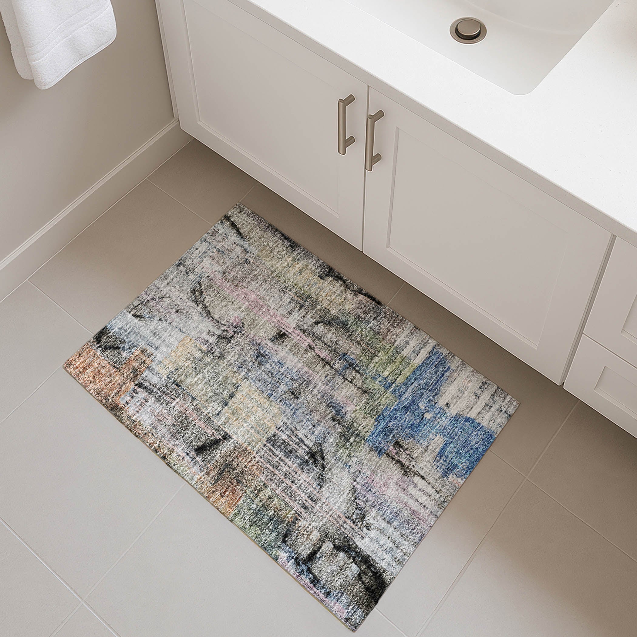Hoi An Machine Washable Transitional Blue Rug 1'8" x 2'6" #shape_Rectangle