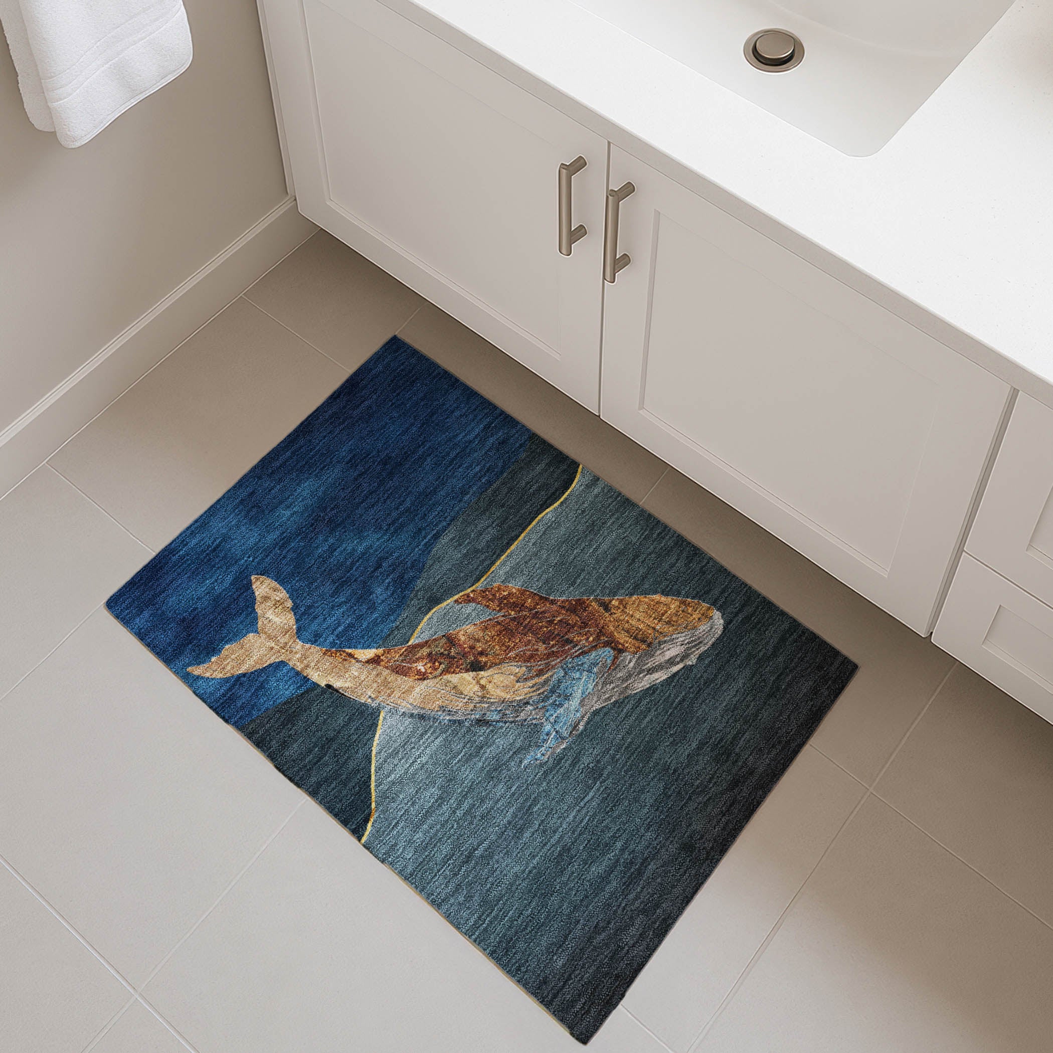 Valletta Machine Washable Transitional Blue Rug 1'8" x 2'6" #shape_Rectangle