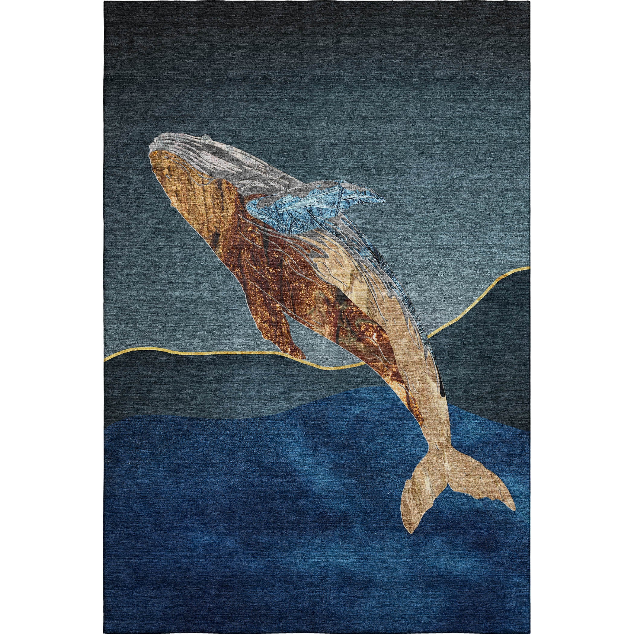 Valletta Machine Washable Transitional Blue Rug 2'6" x 3'10" #shape_Rectangle