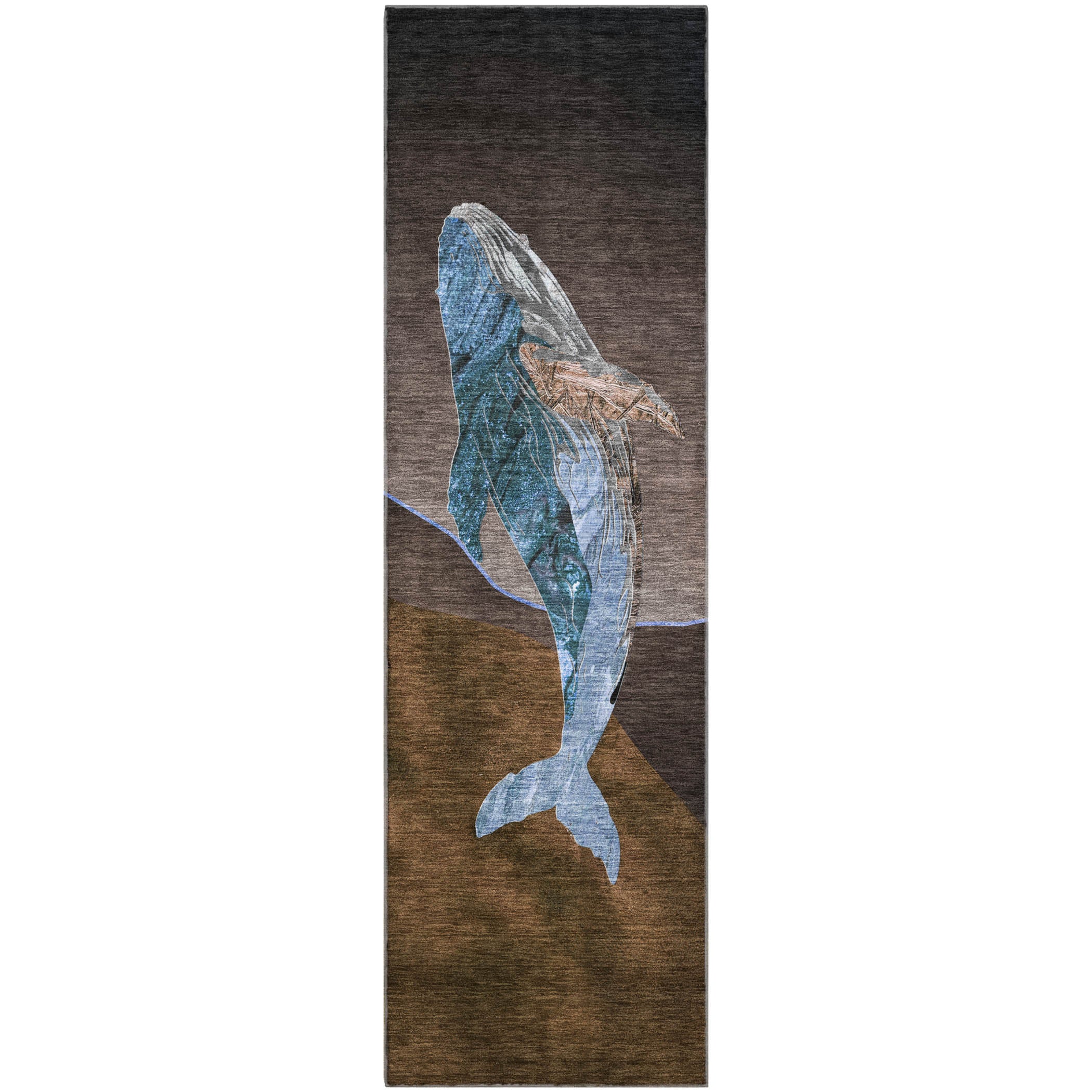 Valletta Machine Washable Transitional Brown Rug 2'3" x 7'6" #shape_Runner