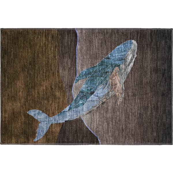 Valletta Machine Washable Transitional Brown Rug 1'8" x 2'6"