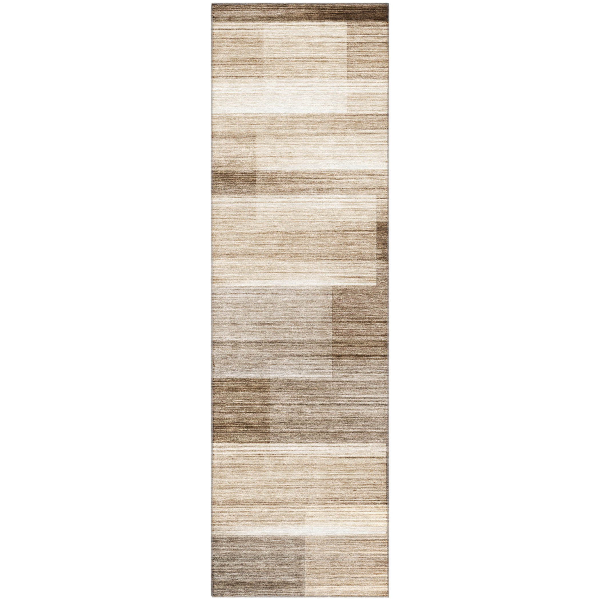 Prague Machine Washable Transitional Brown Rug 2'3" x 7'6" #shape_Runner