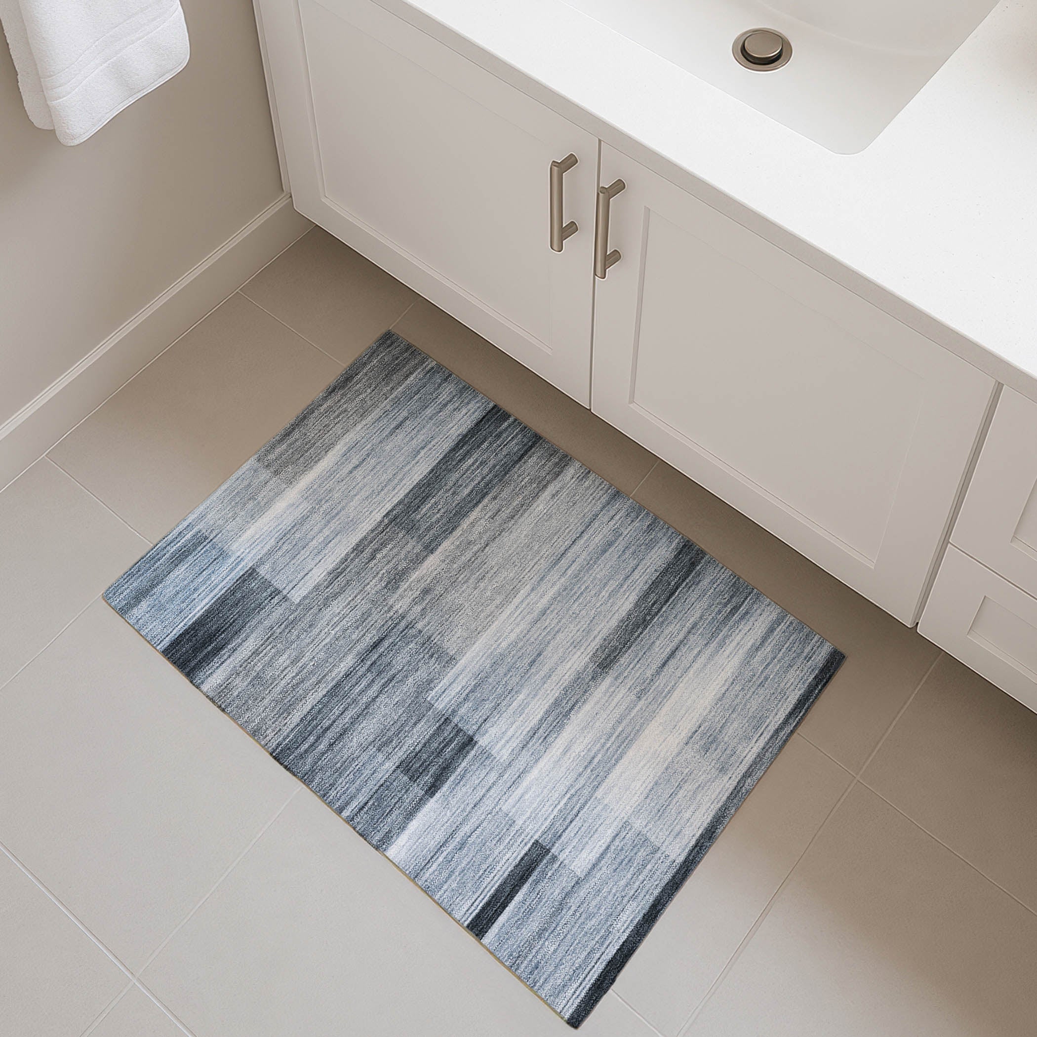 Prague Machine Washable Transitional Denim Blue Rug 1'8" x 2'6" #shape_Rectangle