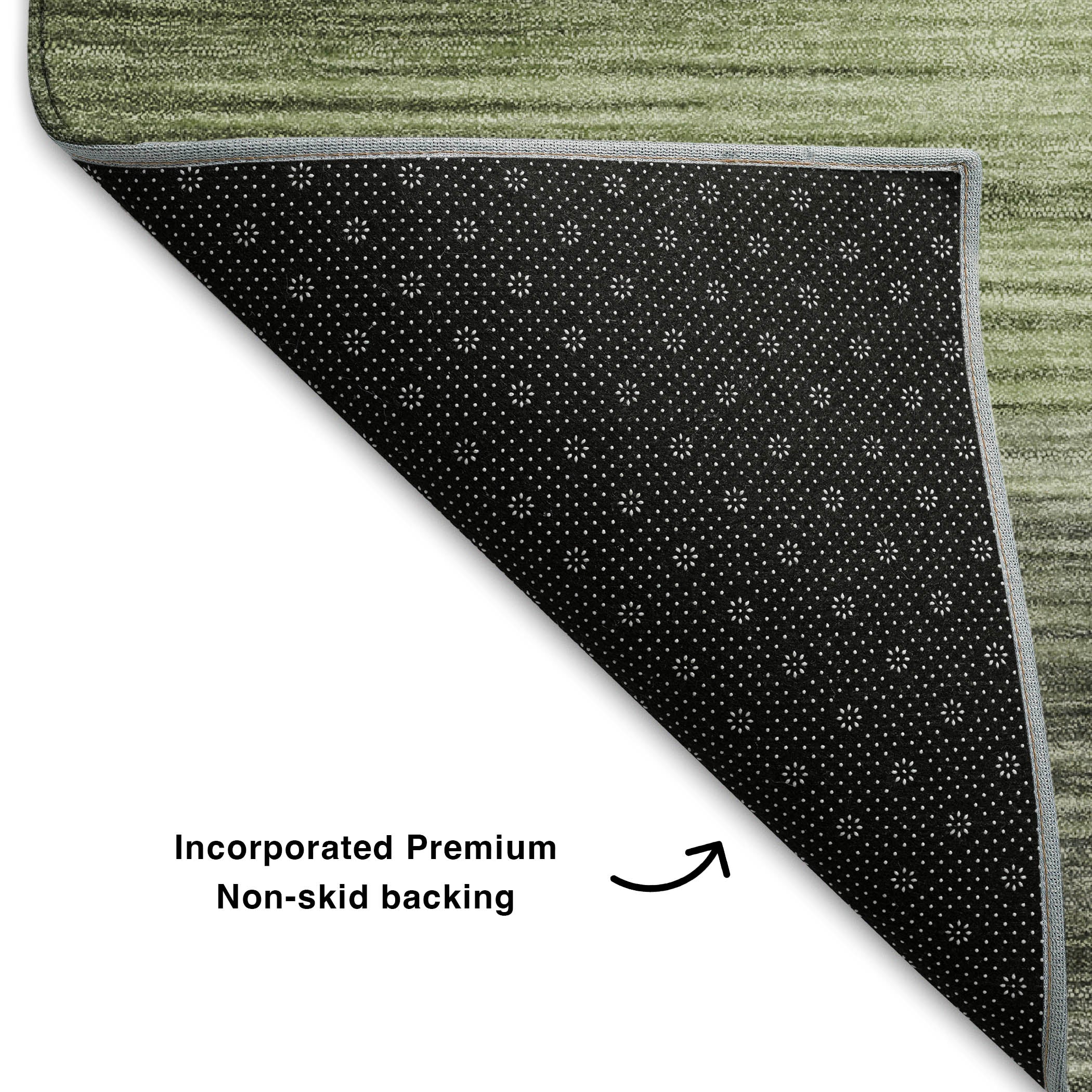 Prague Machine Washable Transitional Green Rug 1'8" x 2'6" #shape_Rectangle